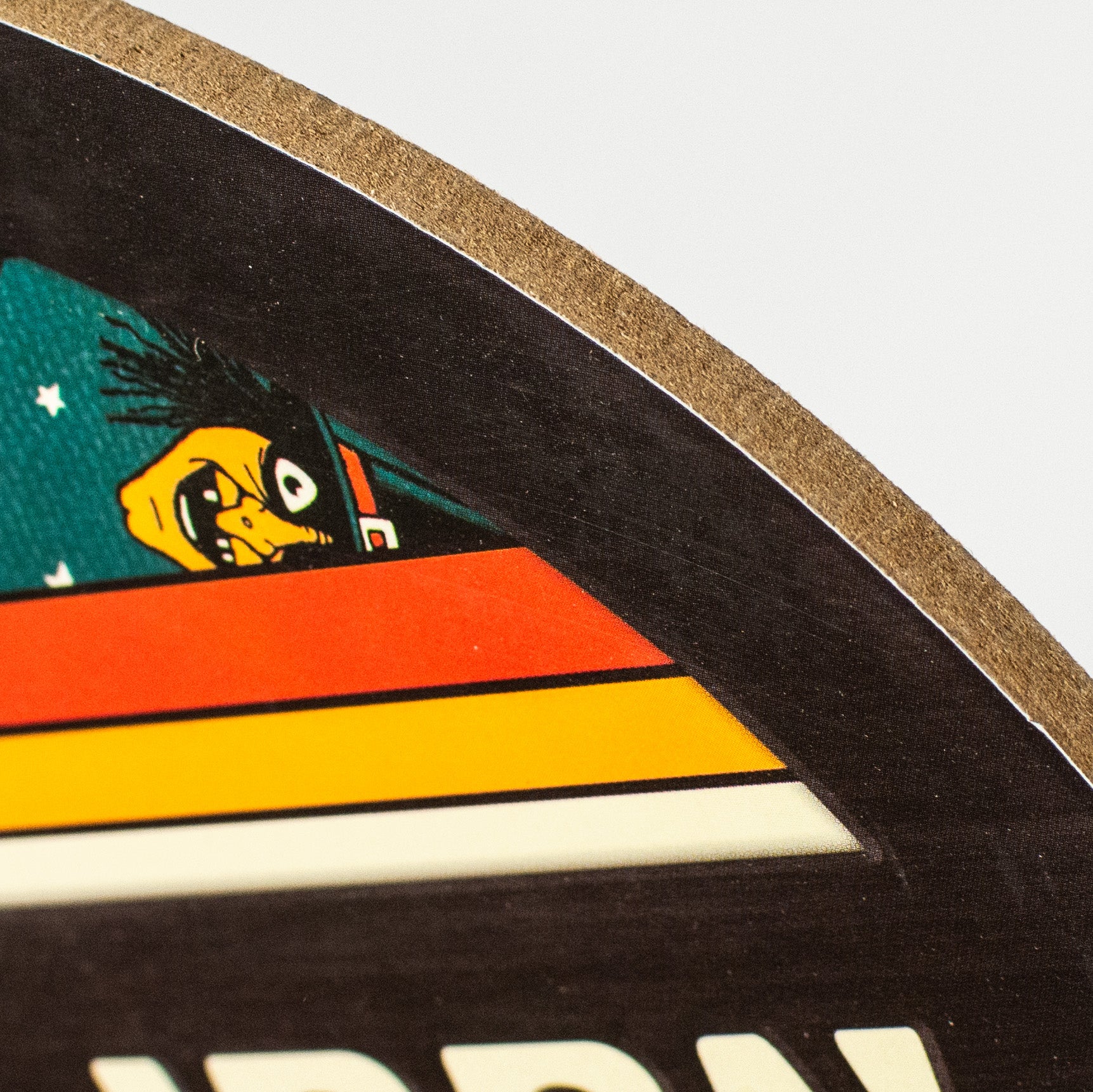 13" Oval Wooden Sign: Happy Halloween Vintage Cat, Witch, Jack-O-Lantern detail photo 3