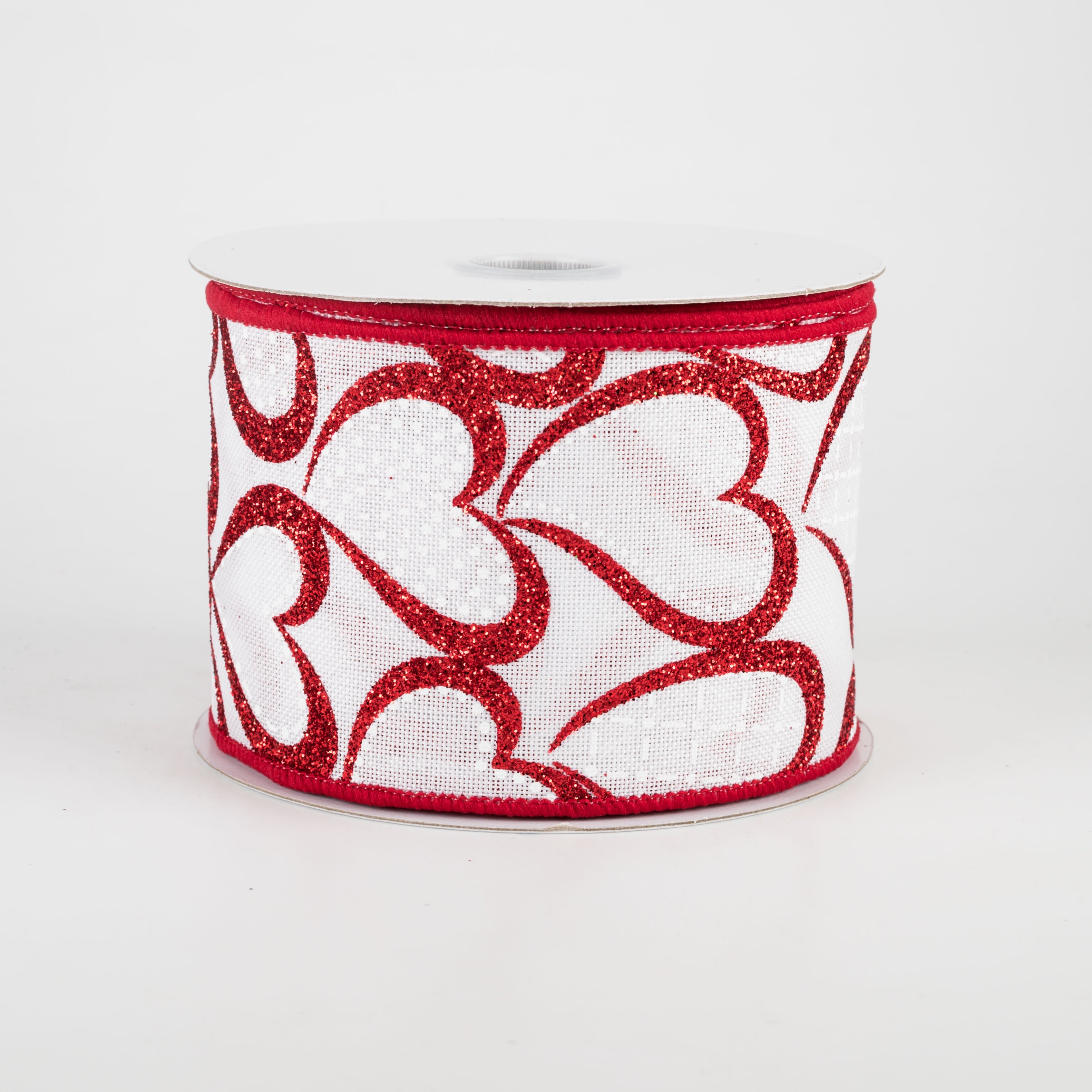 2.5" Oversize Glitter Mia Hearts Ribbon (10 Yards) Item Number: 11018-40-01