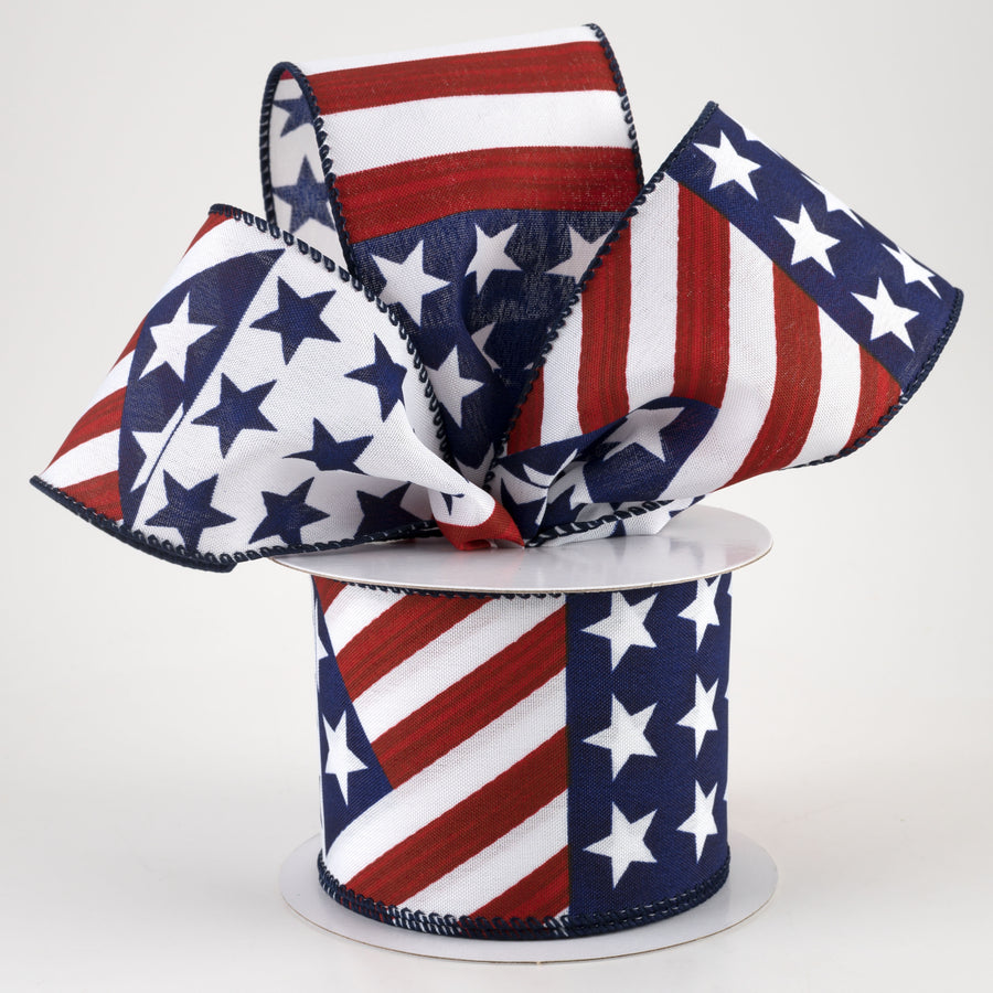 2.5" Painted Stars & Stripes Ribbon (10 Yards) Lifestyle Photo