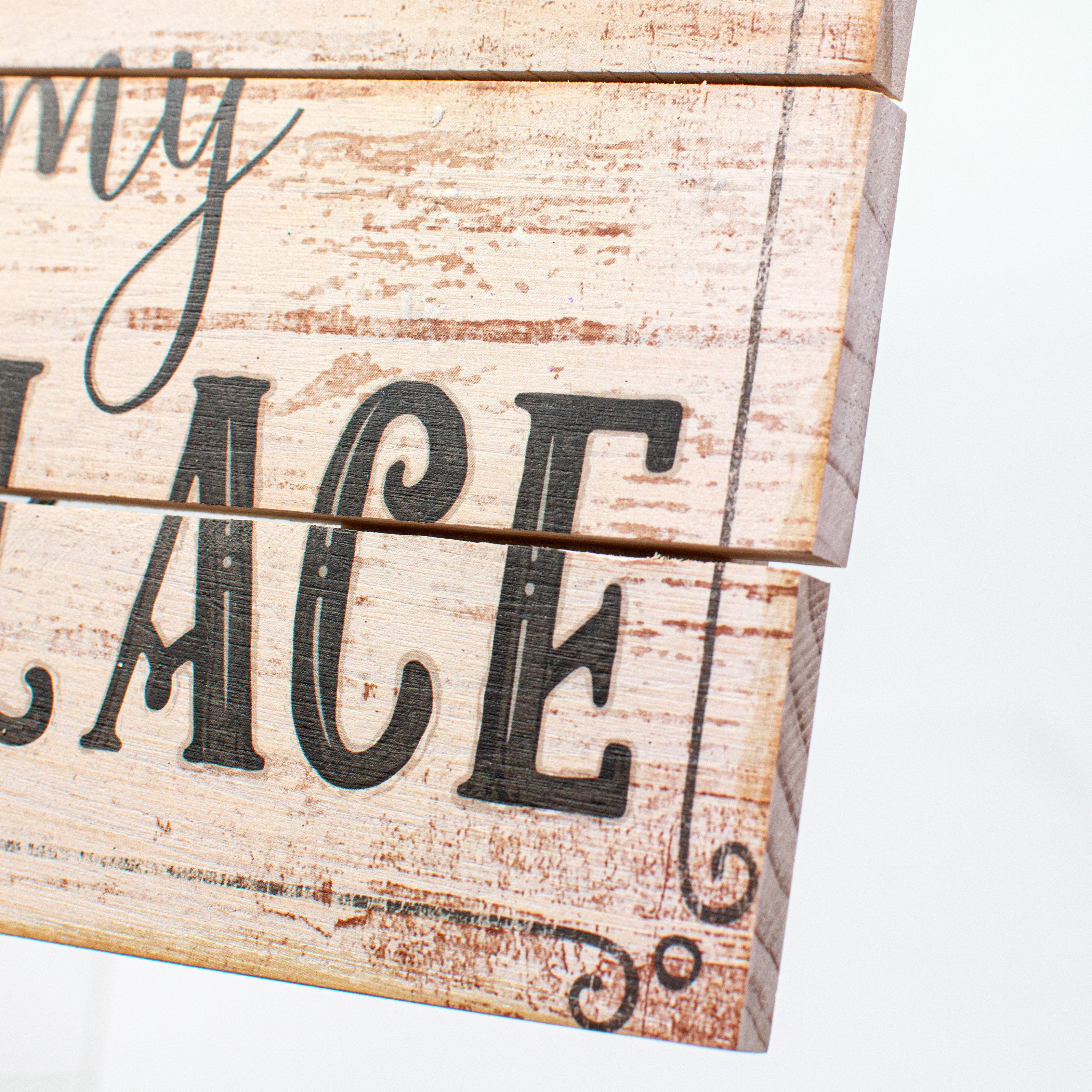 12" Pallet Wood Sign: This Is My Happy Place detail photo 3