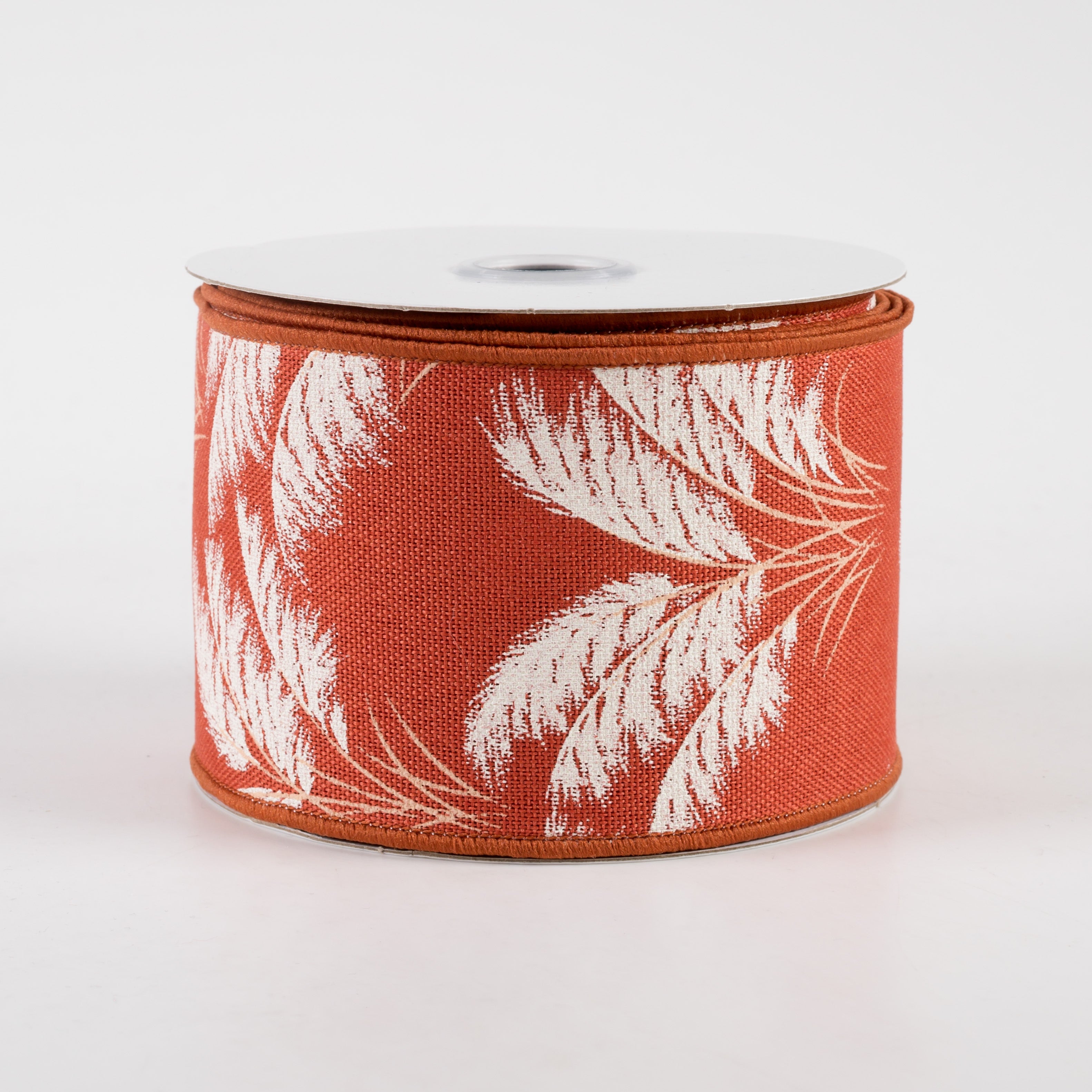 2.5" Pampas Grass Ribbon: Rust & Ivory (10 Yards)