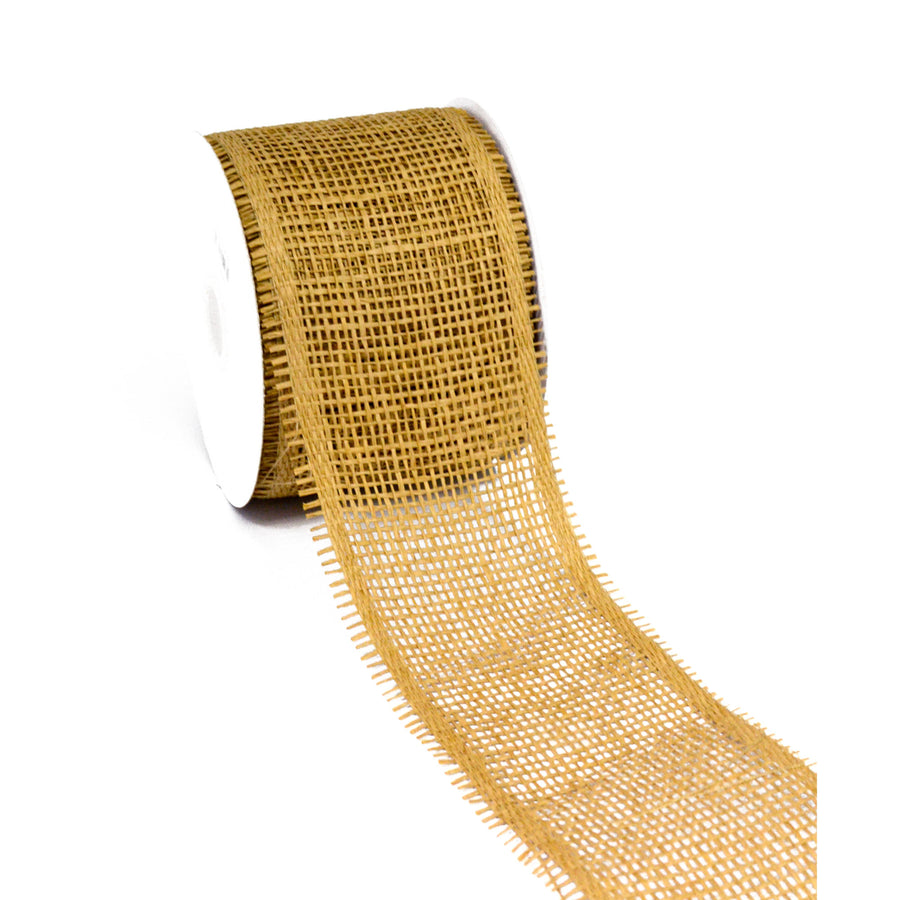 4" Paper Mesh Ribbon: Natural Burlap (20 Yards) detail photo 3