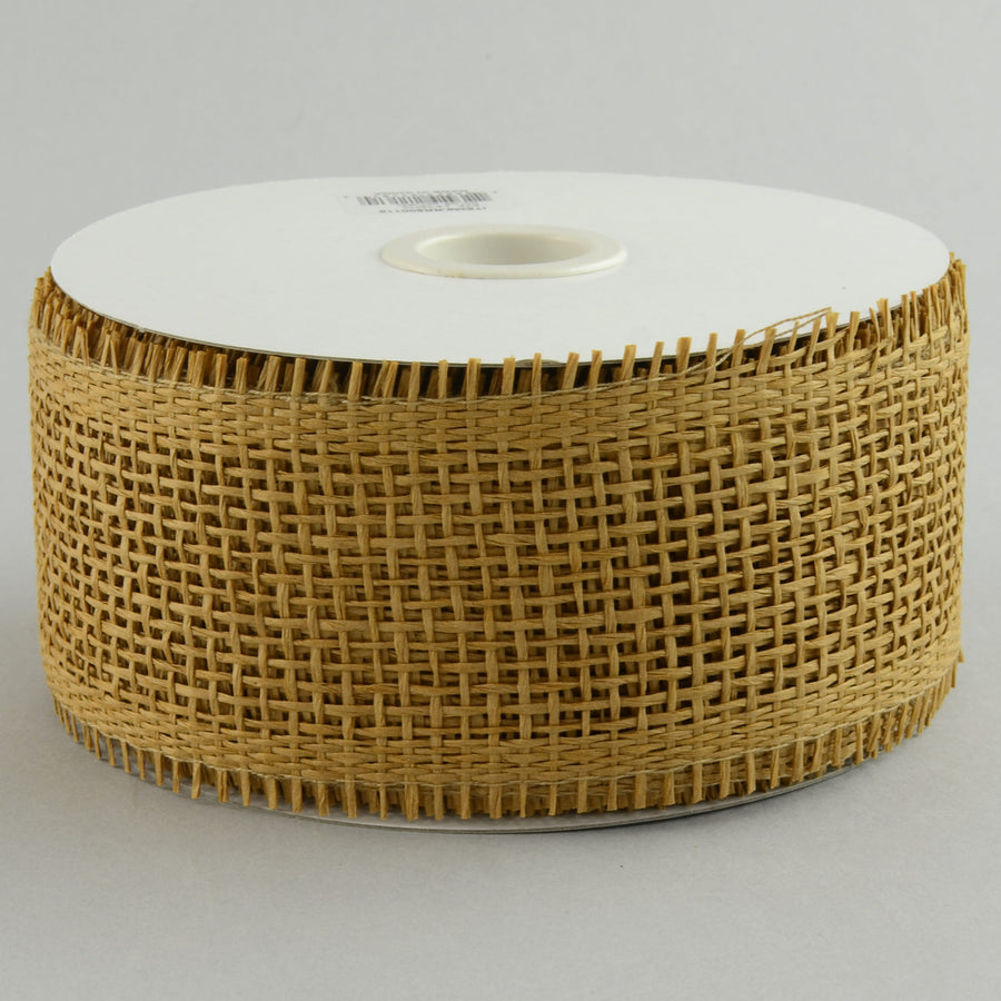 2.5" Paper Mesh Ribbon: Natural Burlap (20 Yards) Item Number: RR600118