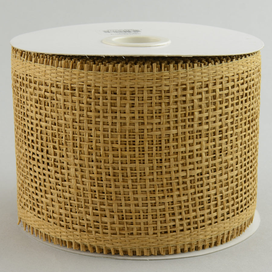 4" Paper Mesh Ribbon: Natural Burlap (20 Yards) Item Number: RR700118