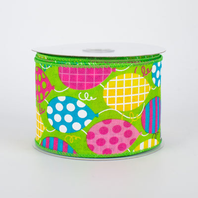 2.5" Party Balloons Ribbon: Lime (10 Yards)