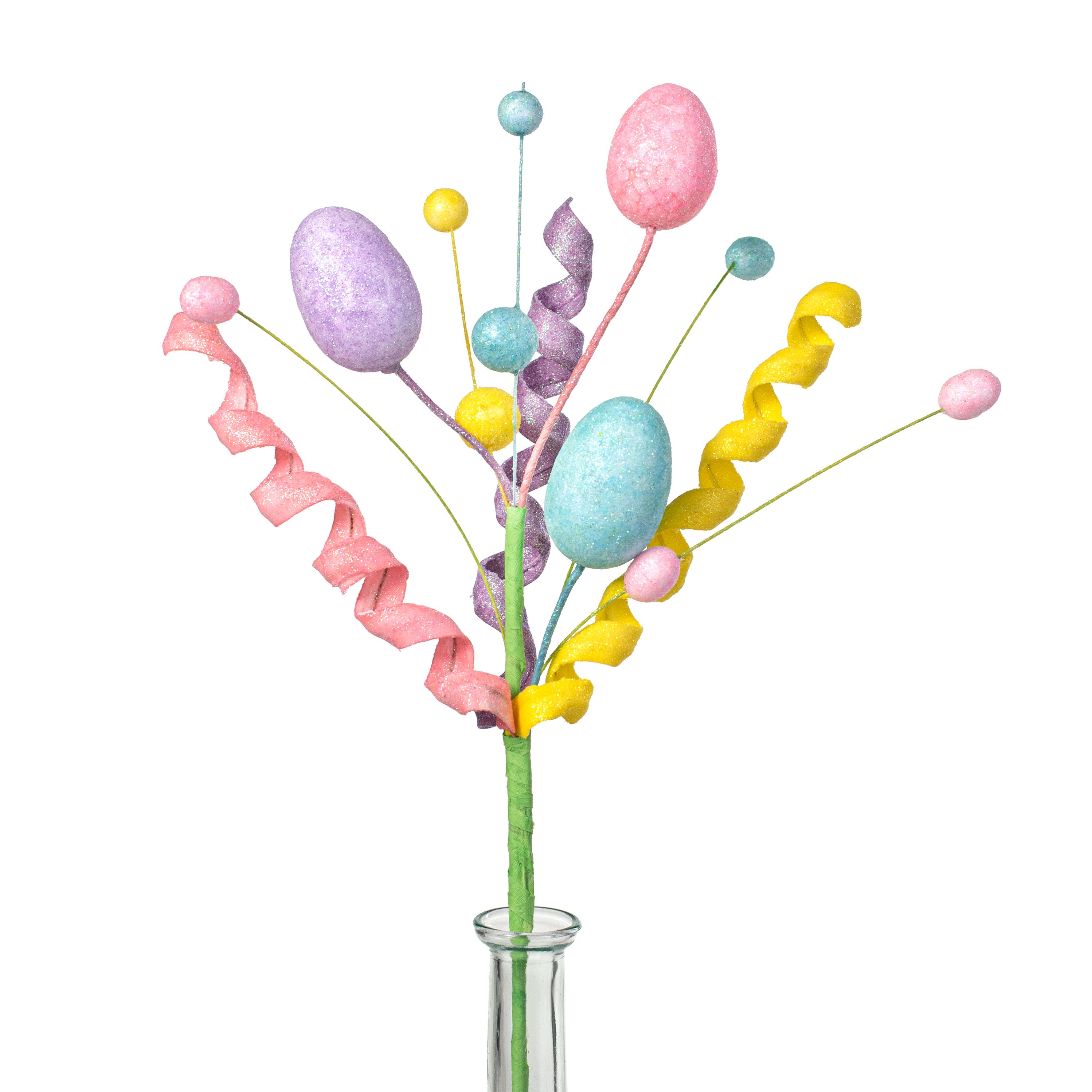 18" Pastel Egg & Foam Curly Easter Spray Item Number: 61887EAS