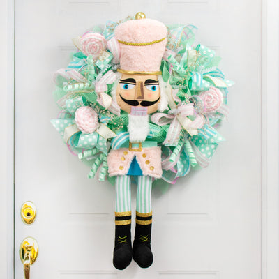 Pastel Nutcracker Wreath Accent Lifestyle Photo