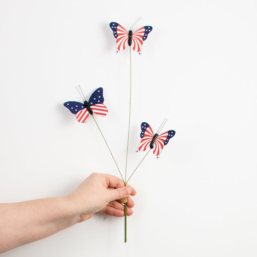 15" Patriotic Butterfly Spray detail photo 3