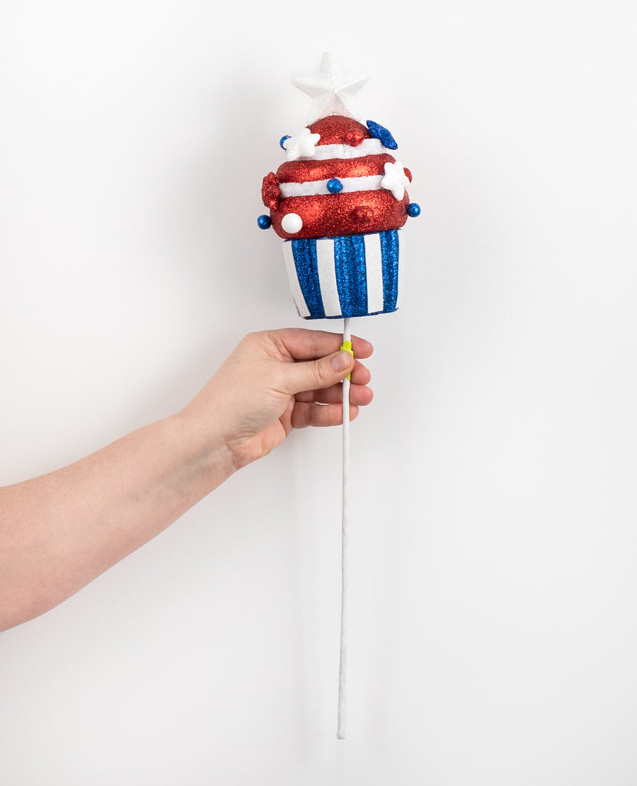 16" Patriotic Cupcake Pick: Red, White, Blue detail photo 3