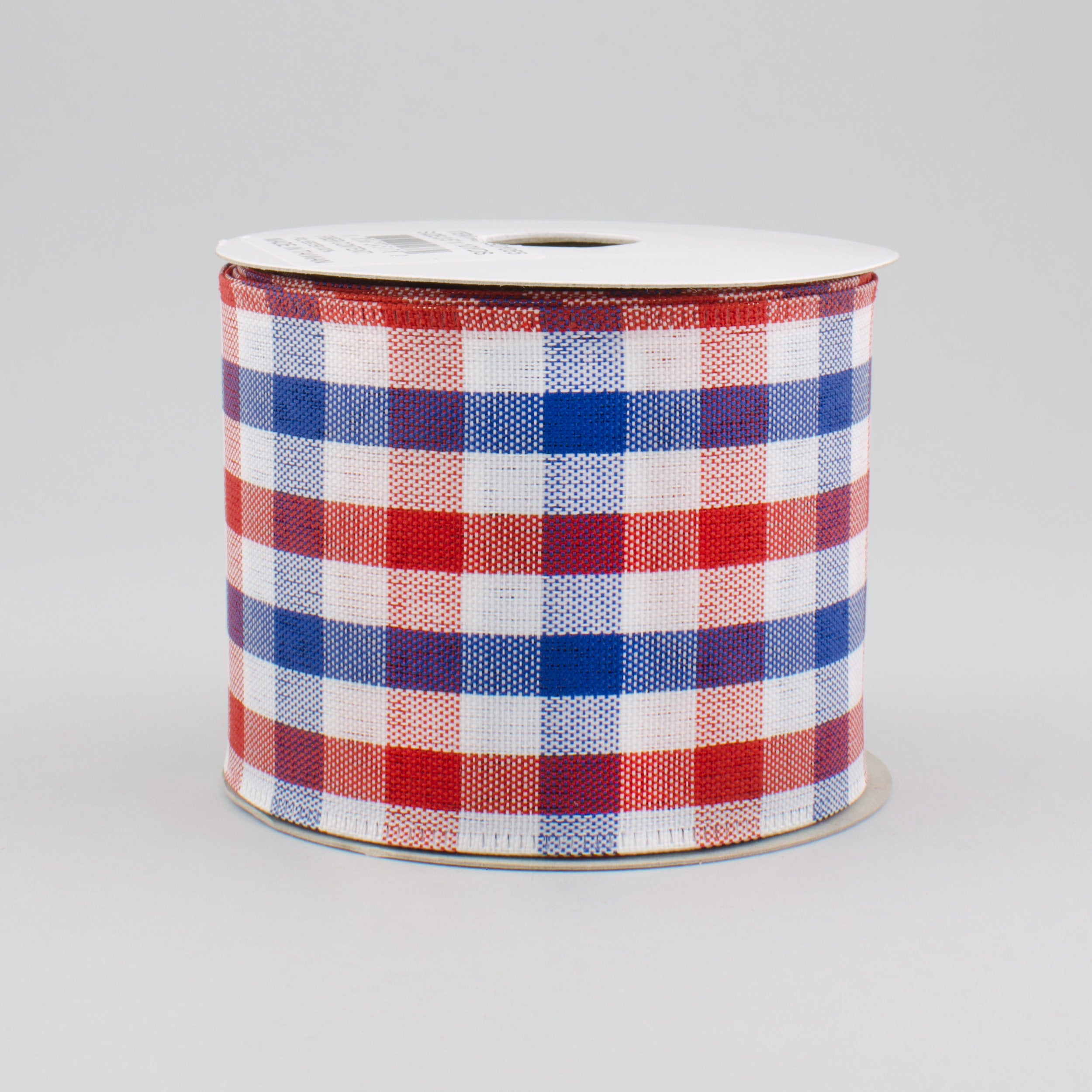 2.5" Patriotic Gingham Plaid Ribbon: Red, White & Blue (10 Yards)