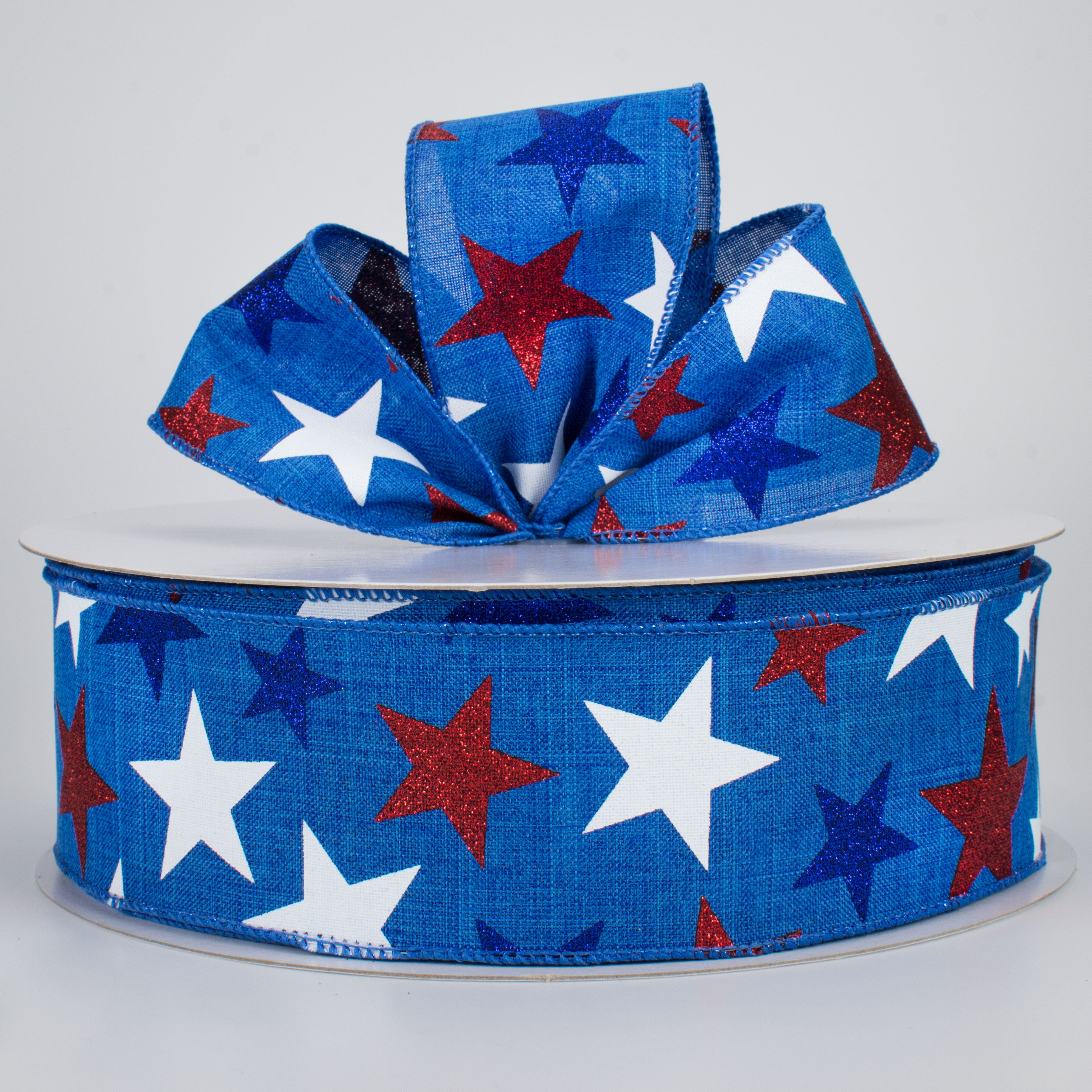 2.5" Patriotic Star Ribbon: Royal Blue (50 Yards) Lifestyle Photo