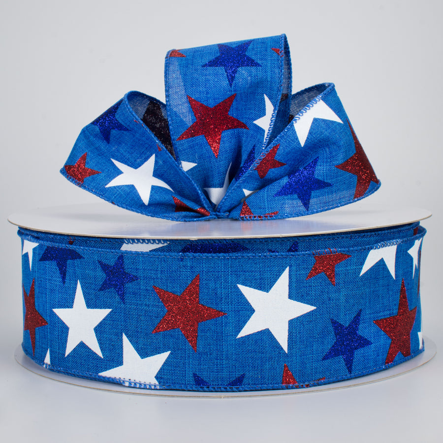 2.5" Patriotic Star Ribbon: Royal Blue (50 Yards) Lifestyle Photo
