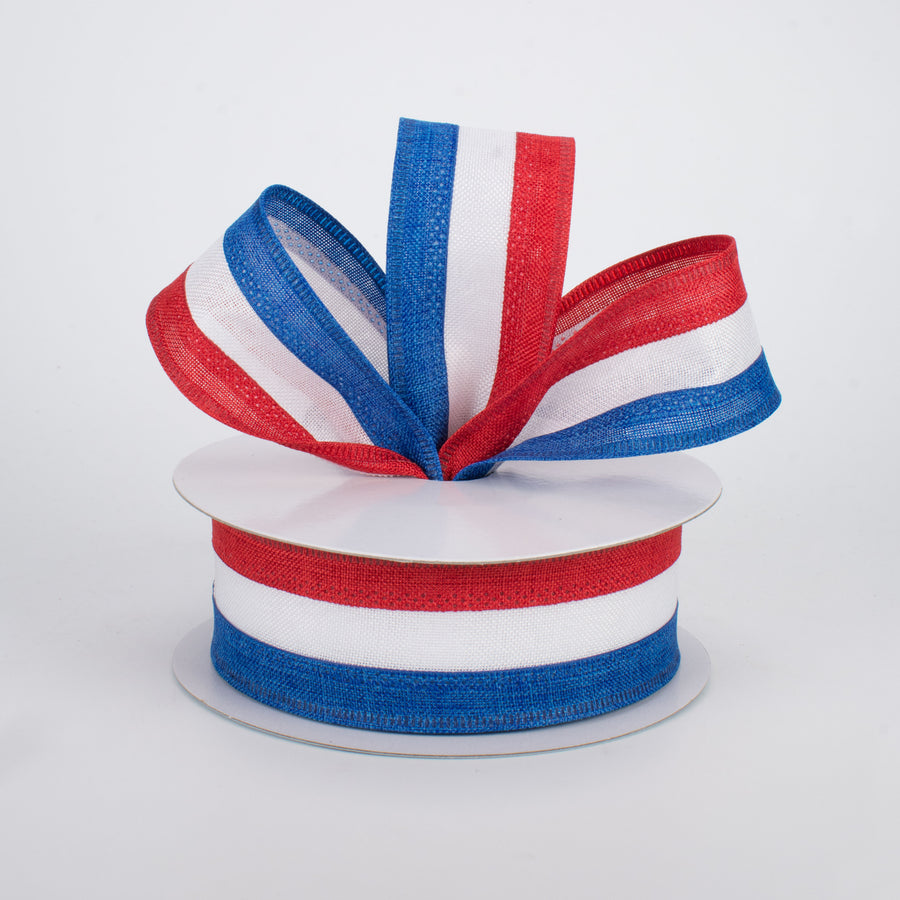 1.5" Patriotic Stripe Ribbon: Red, White, Blue (10 Yards) Lifestyle Photo