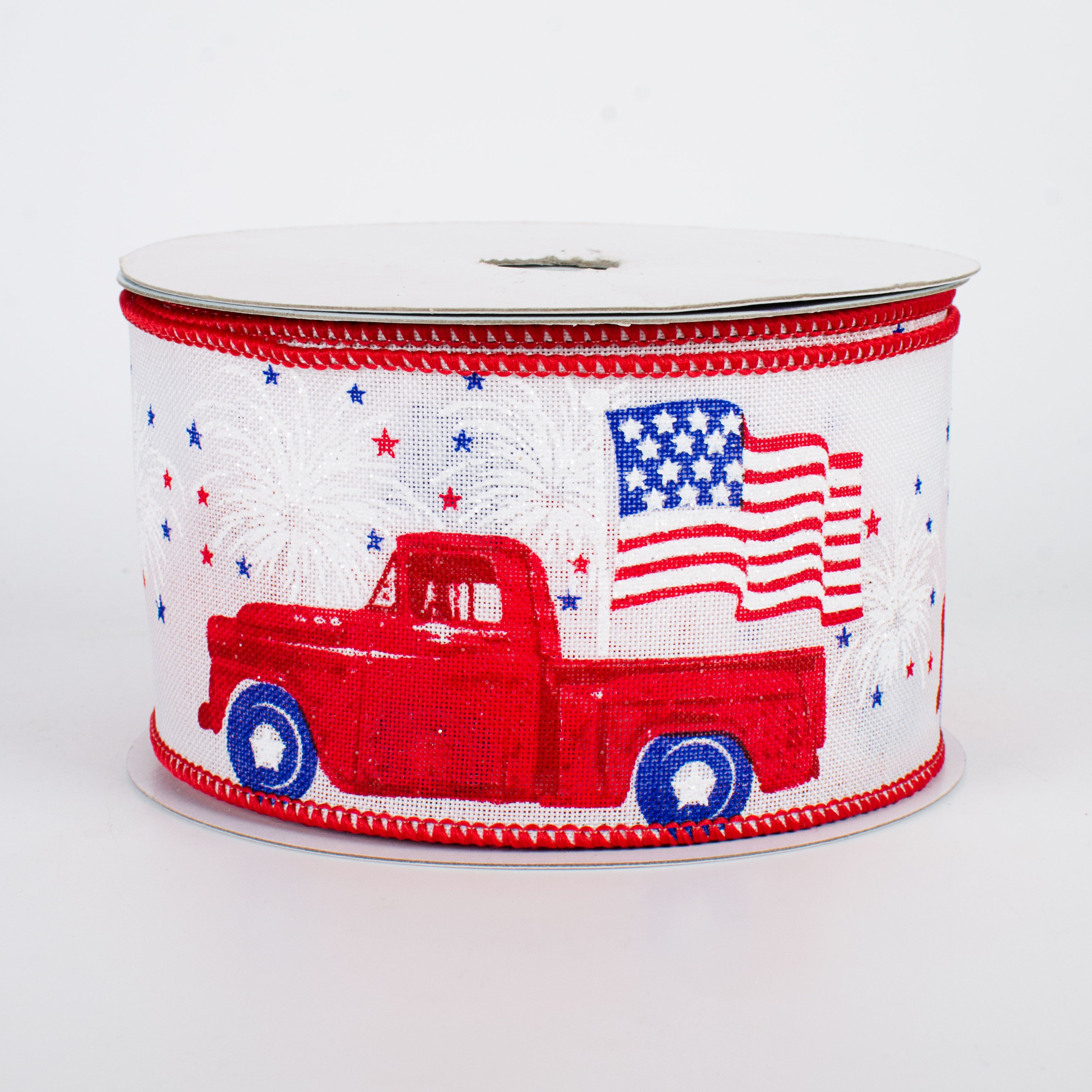 2.5" Patriotic Truck Ribbon: White (10 Yards)