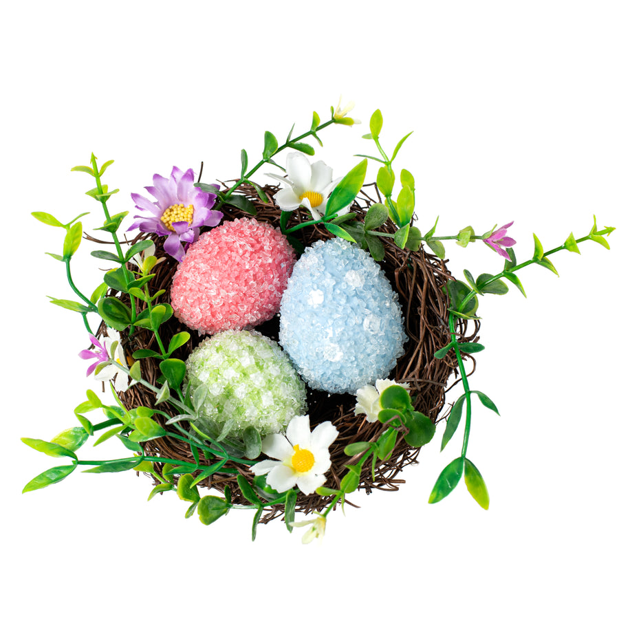 6" Patterned Easter Eggs Nest Ornament Item Number: 211272