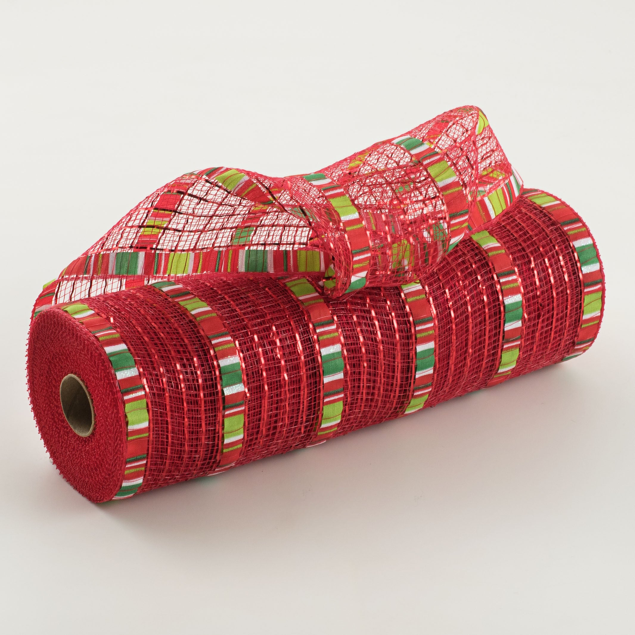 10" Patterned Mesh: Red Metallic & Christmas Print Item Number: XB105310-09