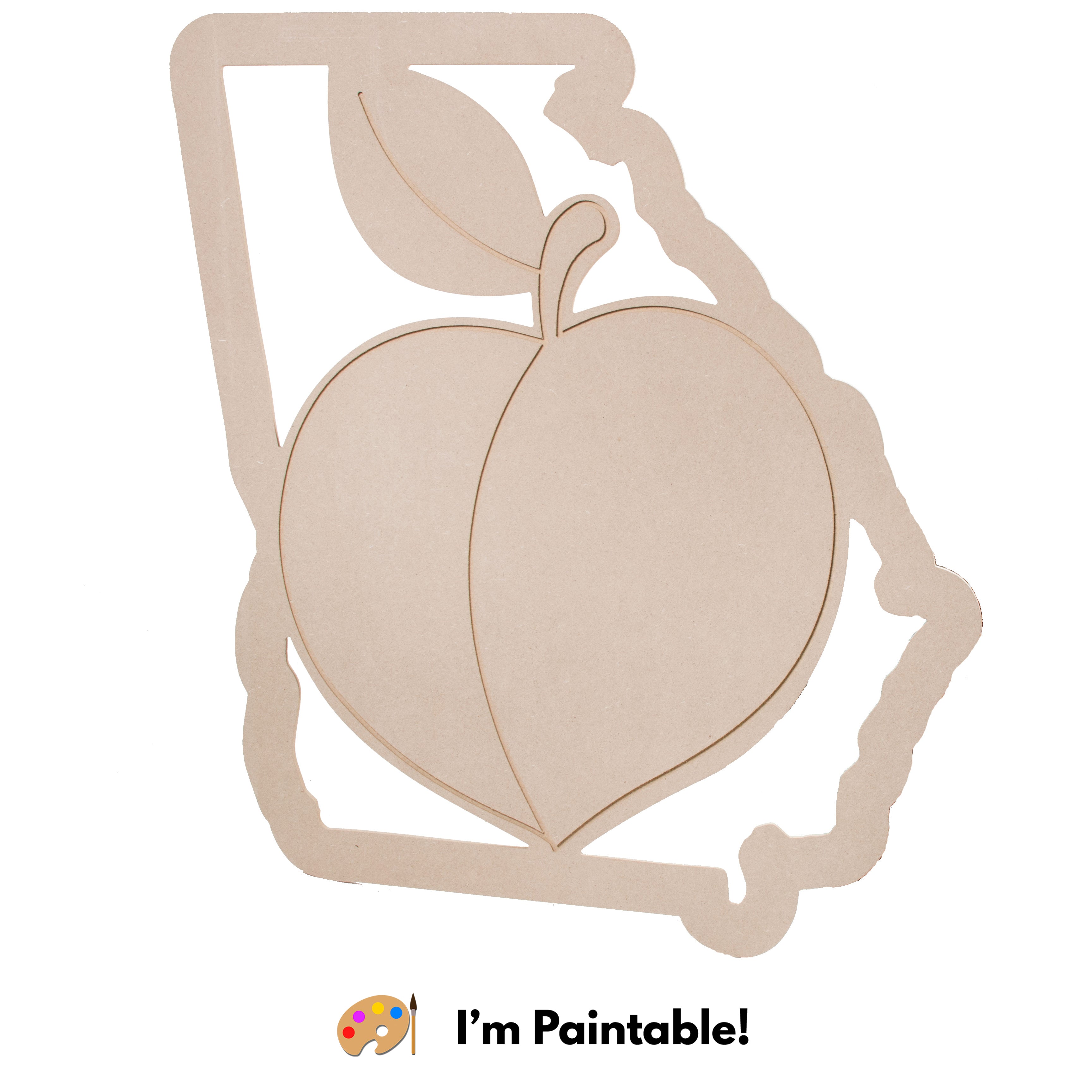 23" Peach Georgia State Outline Sign Item Number: AB2371