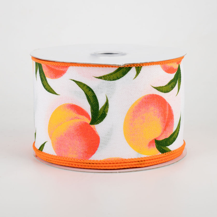 2.5" Peaches Ribbon: White (10 Yards)