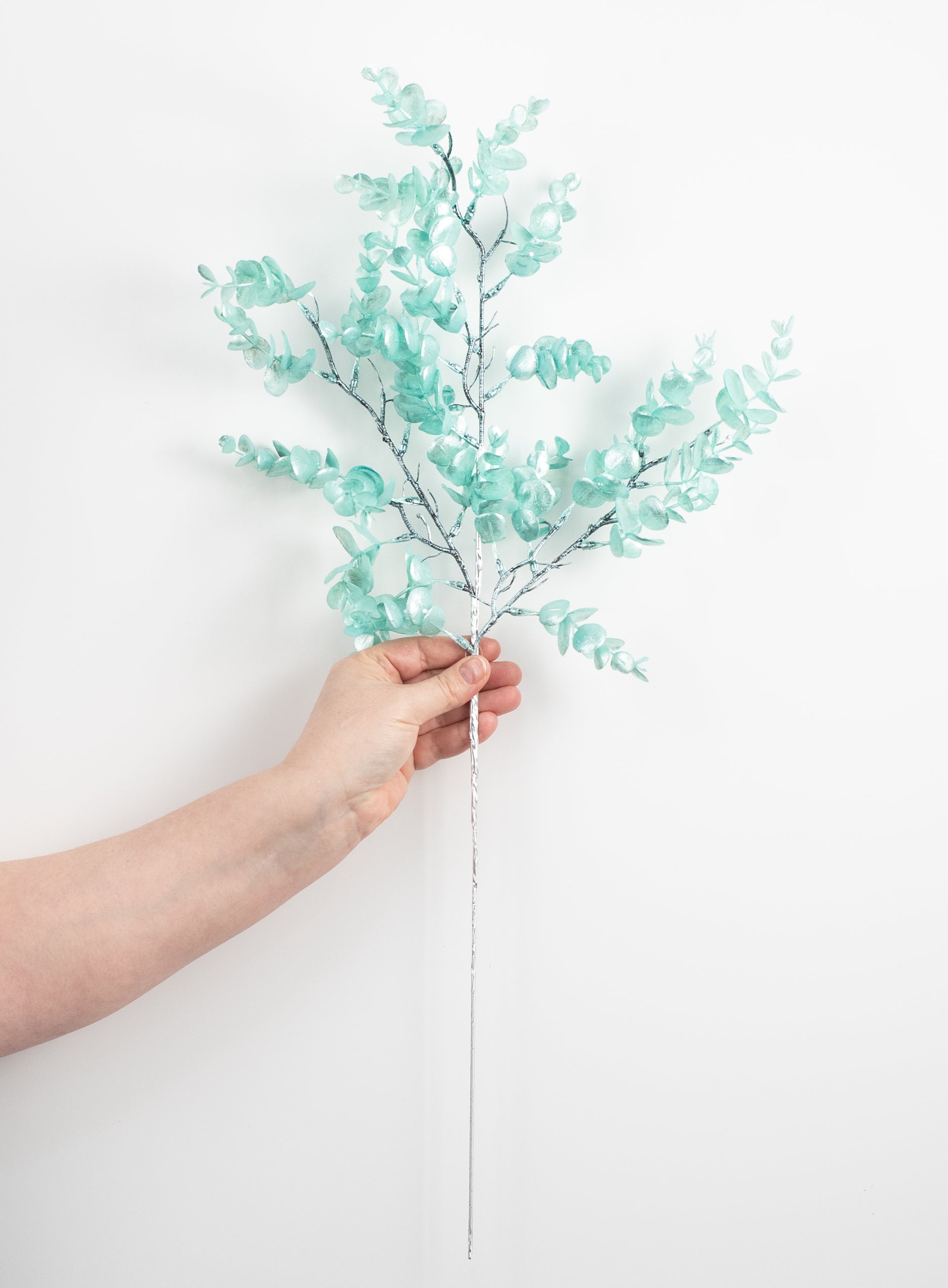 25" Pearl Eucalyptus Spray: Light Blue detail photo 3