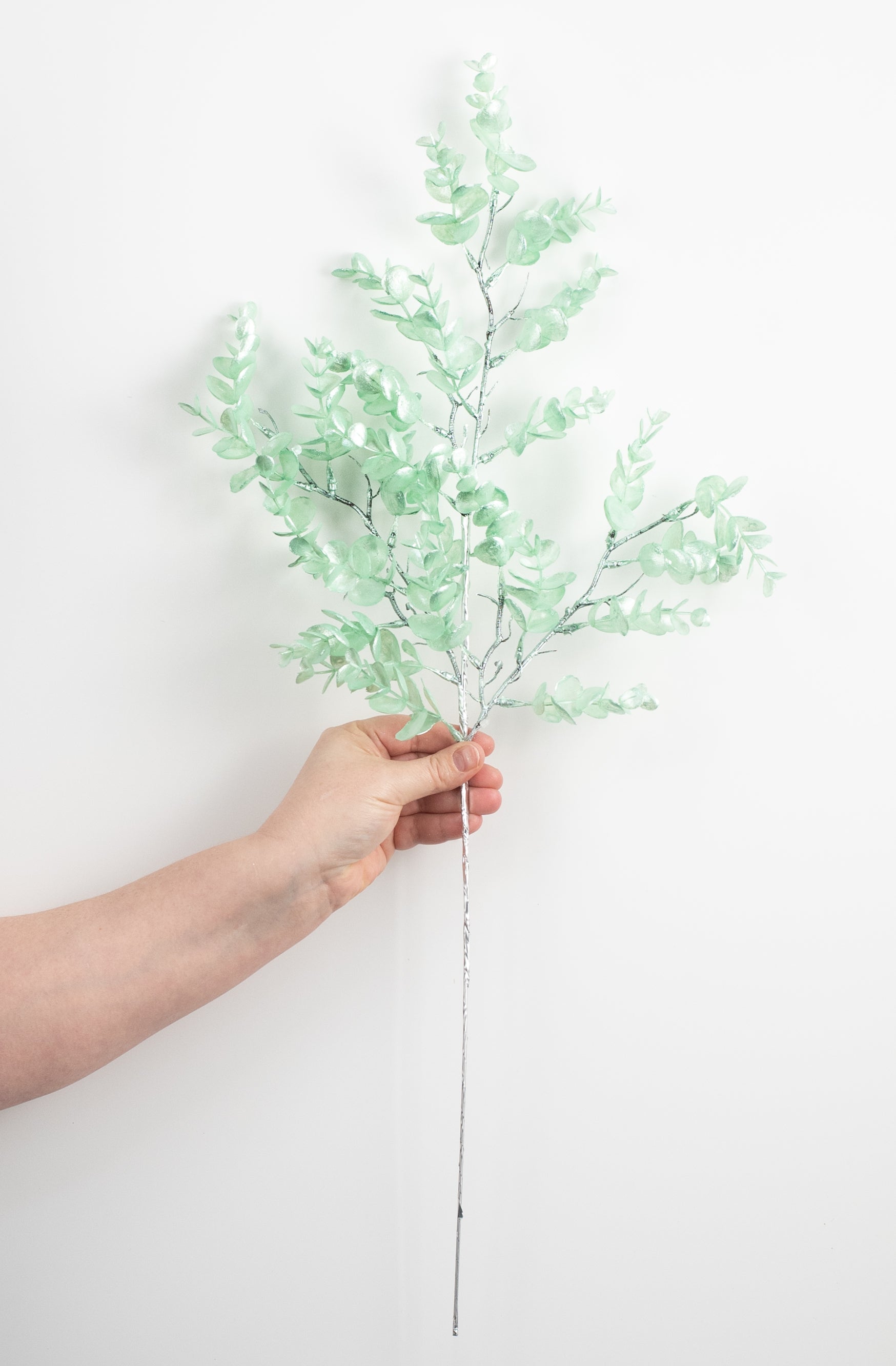 25" Pearl Eucalyptus Spray: Mint Green detail photo 3