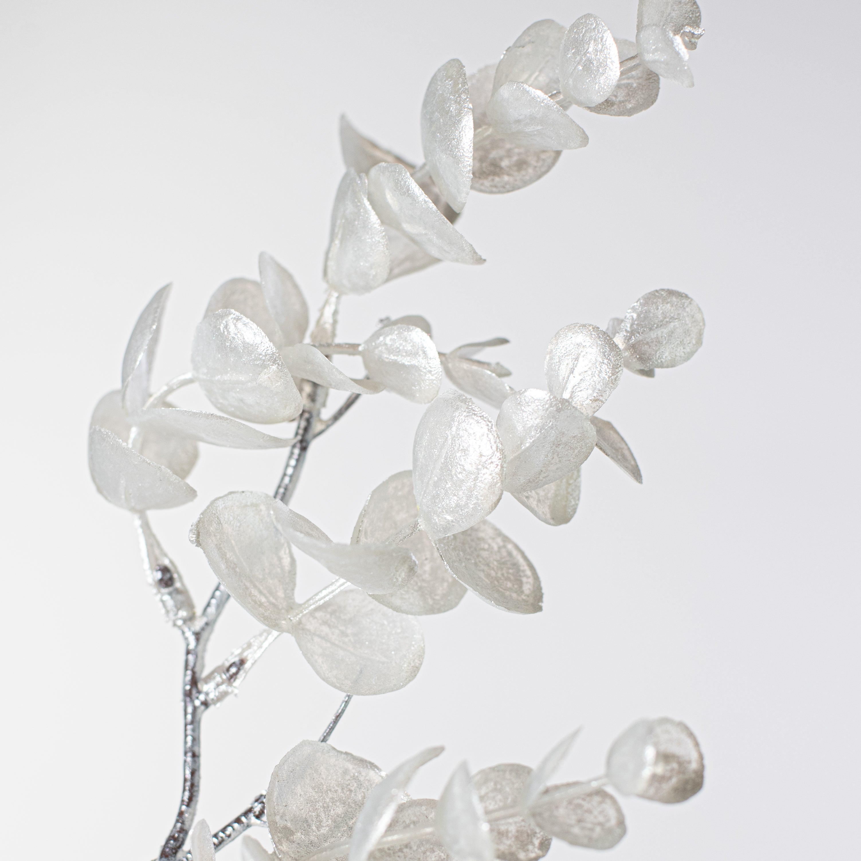 25" Pearl Eucalyptus Spray: White detail photo 4