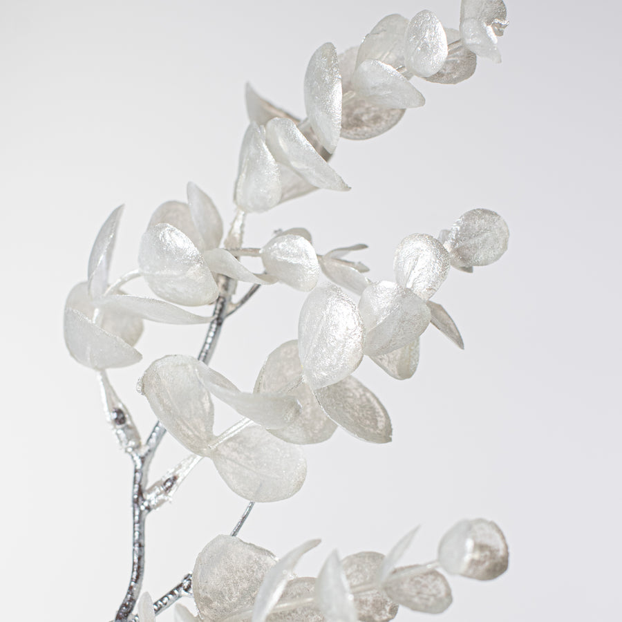 25" Pearl Eucalyptus Spray: White detail photo 4