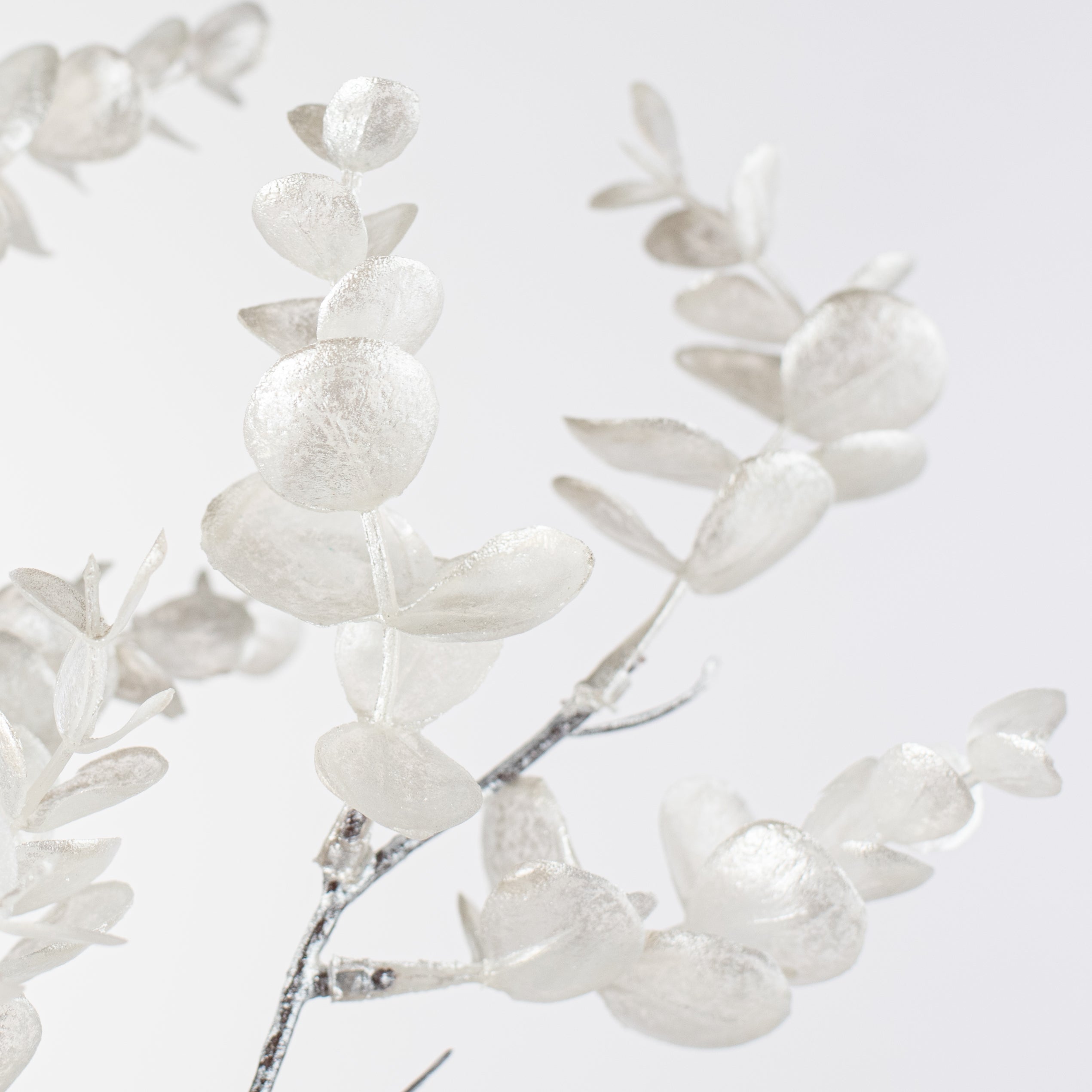 25" Pearl Eucalyptus Spray: White detail photo 5
