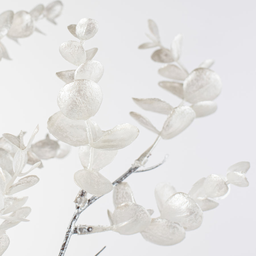 25" Pearl Eucalyptus Spray: White detail photo 5