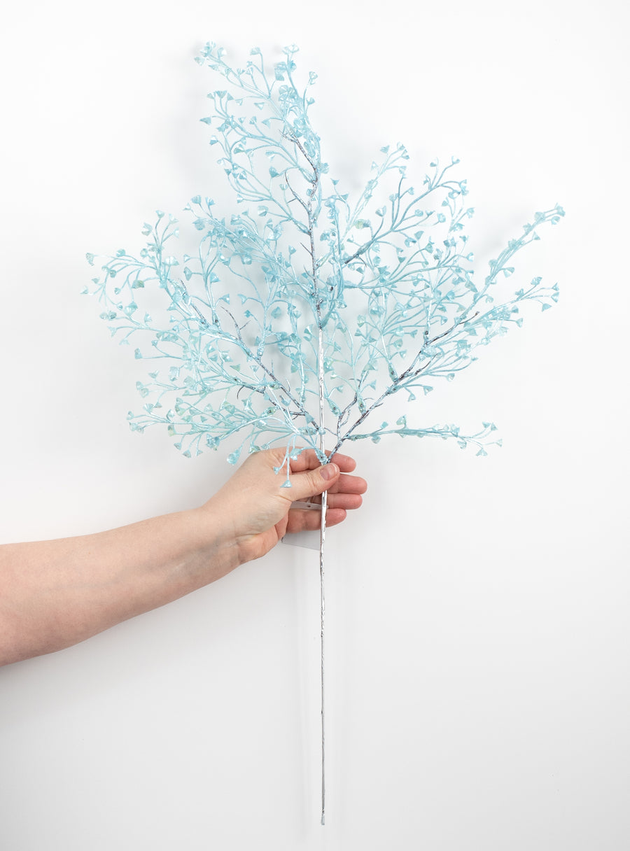 28" Pearl Mini Flower Spray: Light Blue detail photo 3