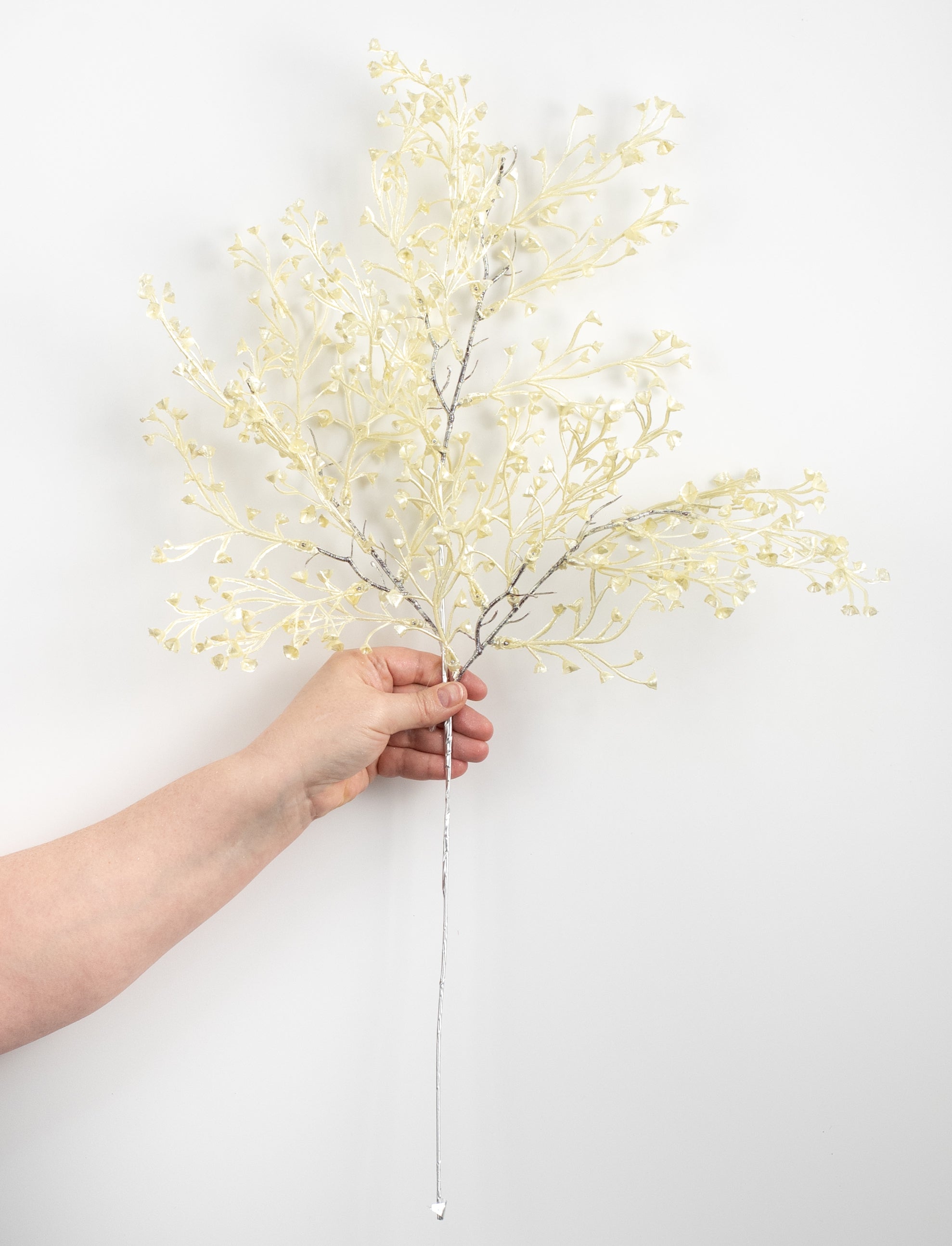28" Pearl Mini Flower Spray: Yellow detail photo 3
