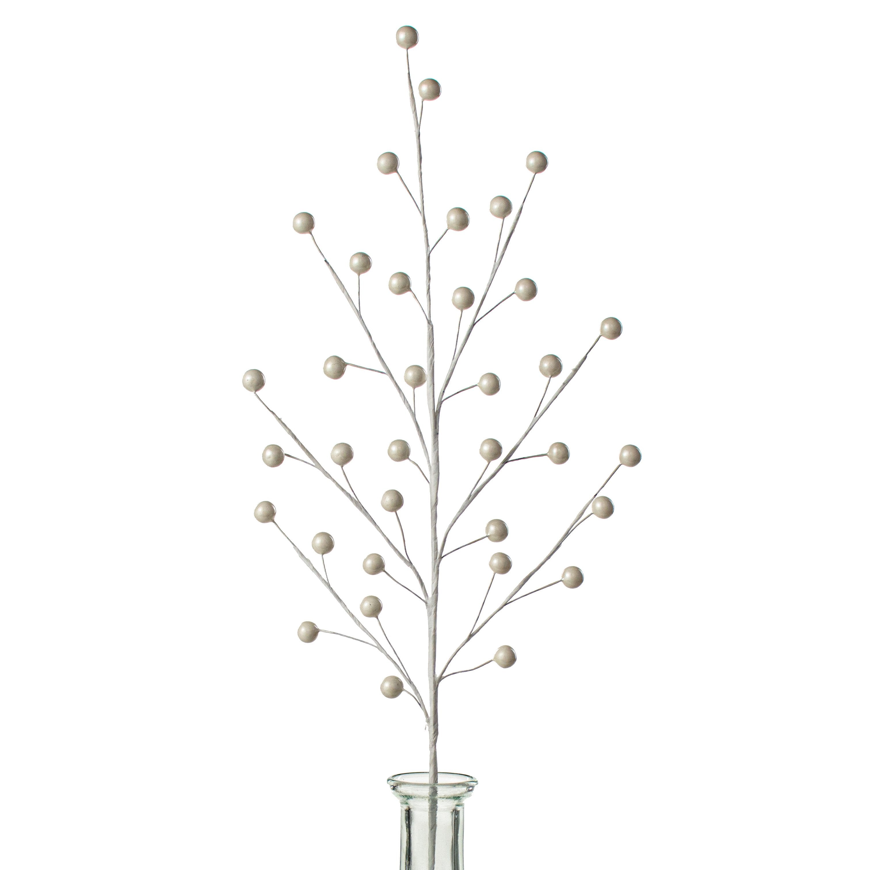 18" Pearl White Berry Spray Item Number: EC571333