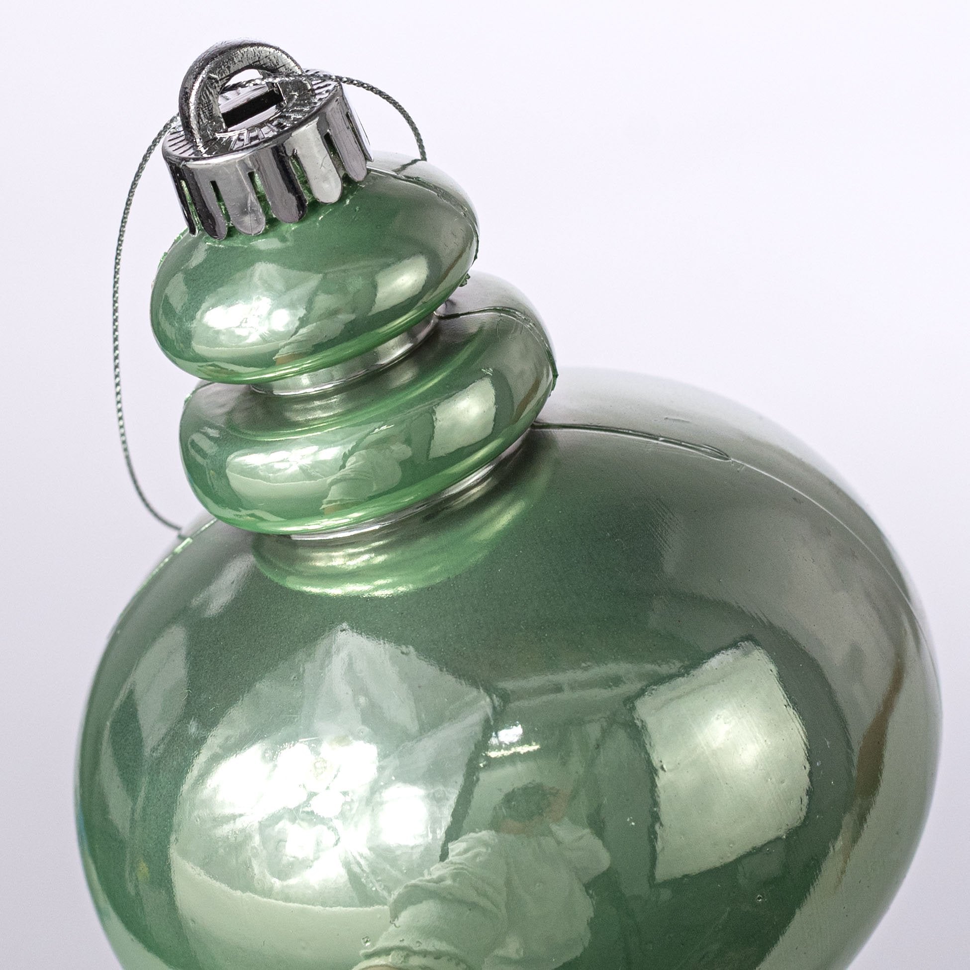 9" Pearlescent Finial Ornament: Mint Green detail photo 3