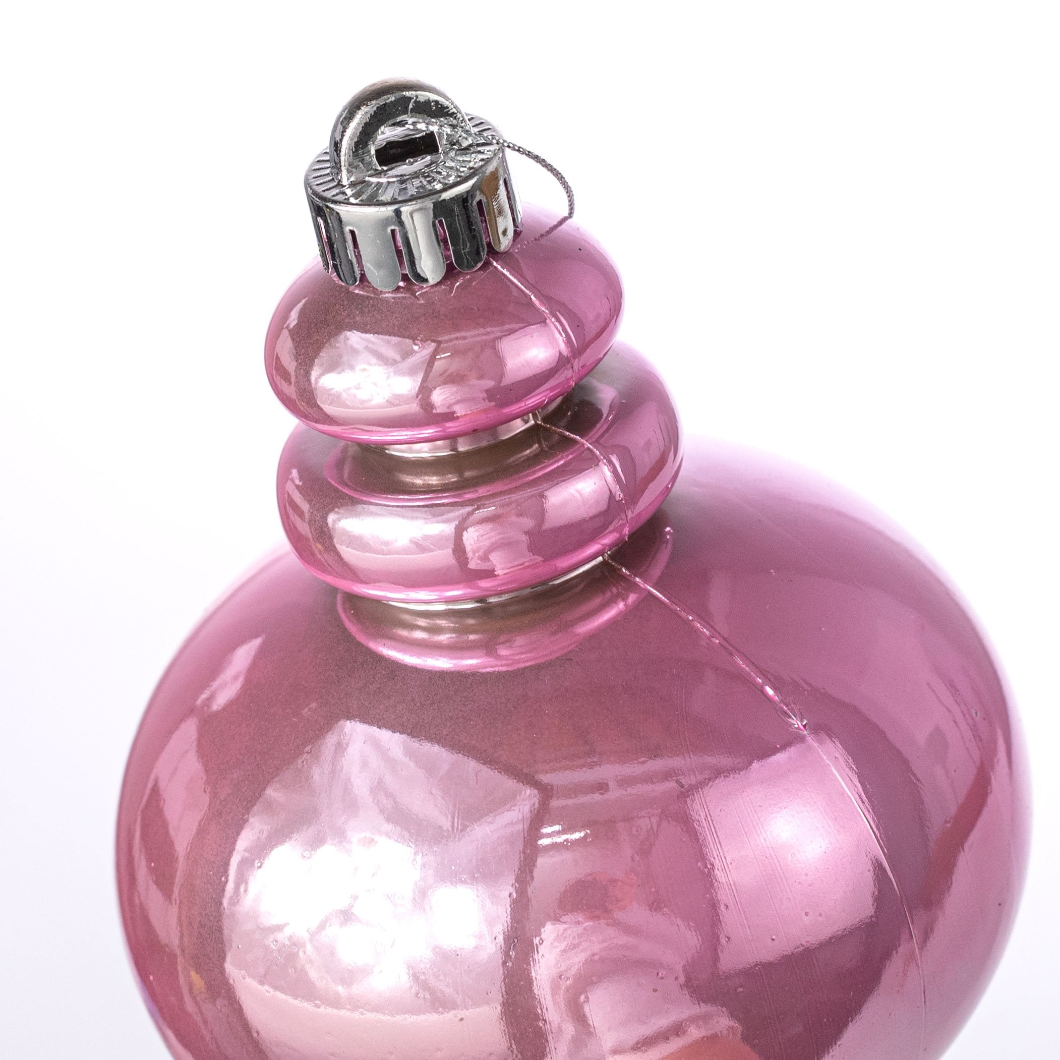 9" Pearlescent Finial Ornament: Pink detail photo 3