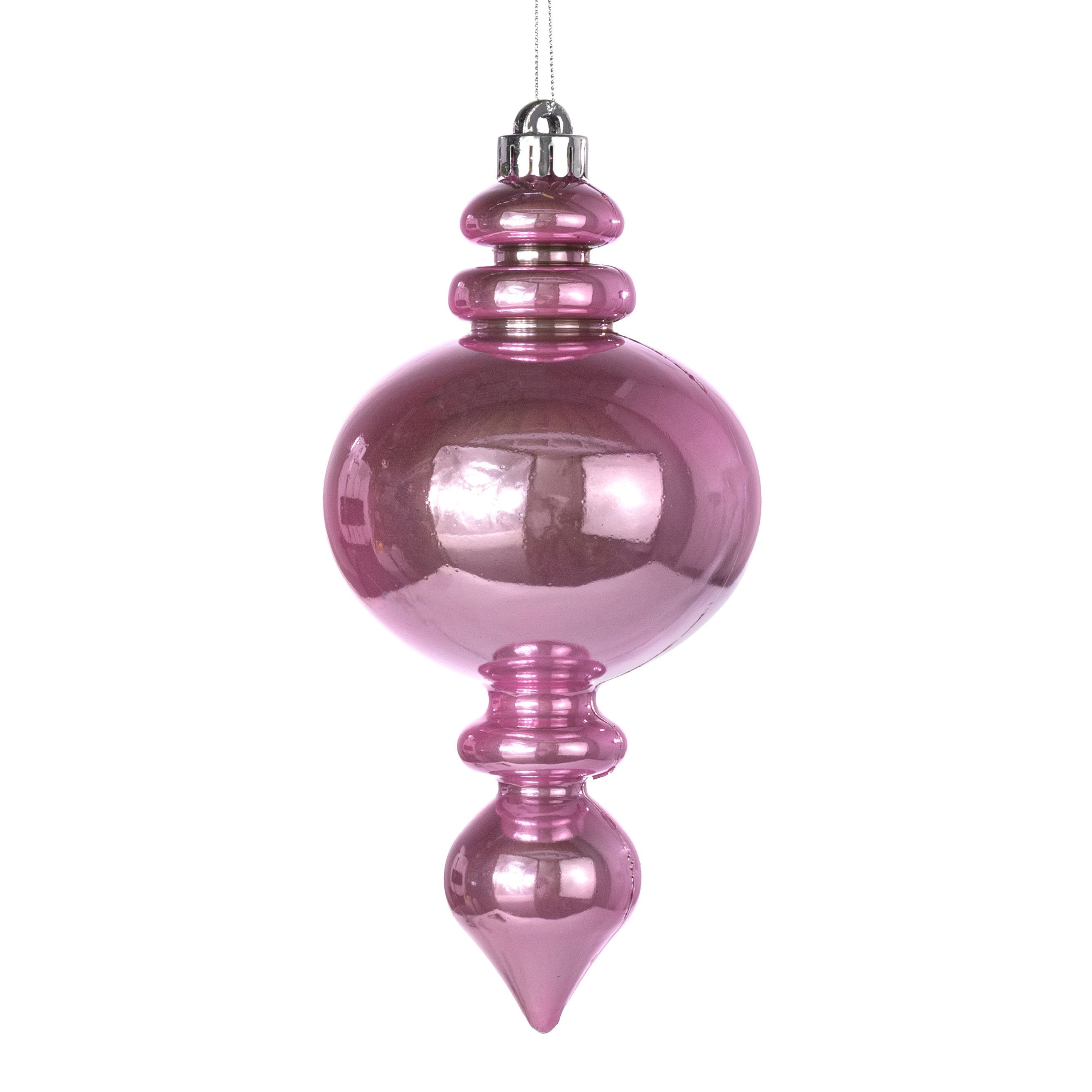 9" Pearlescent Finial Ornament: Pink Item Number: 86957PK