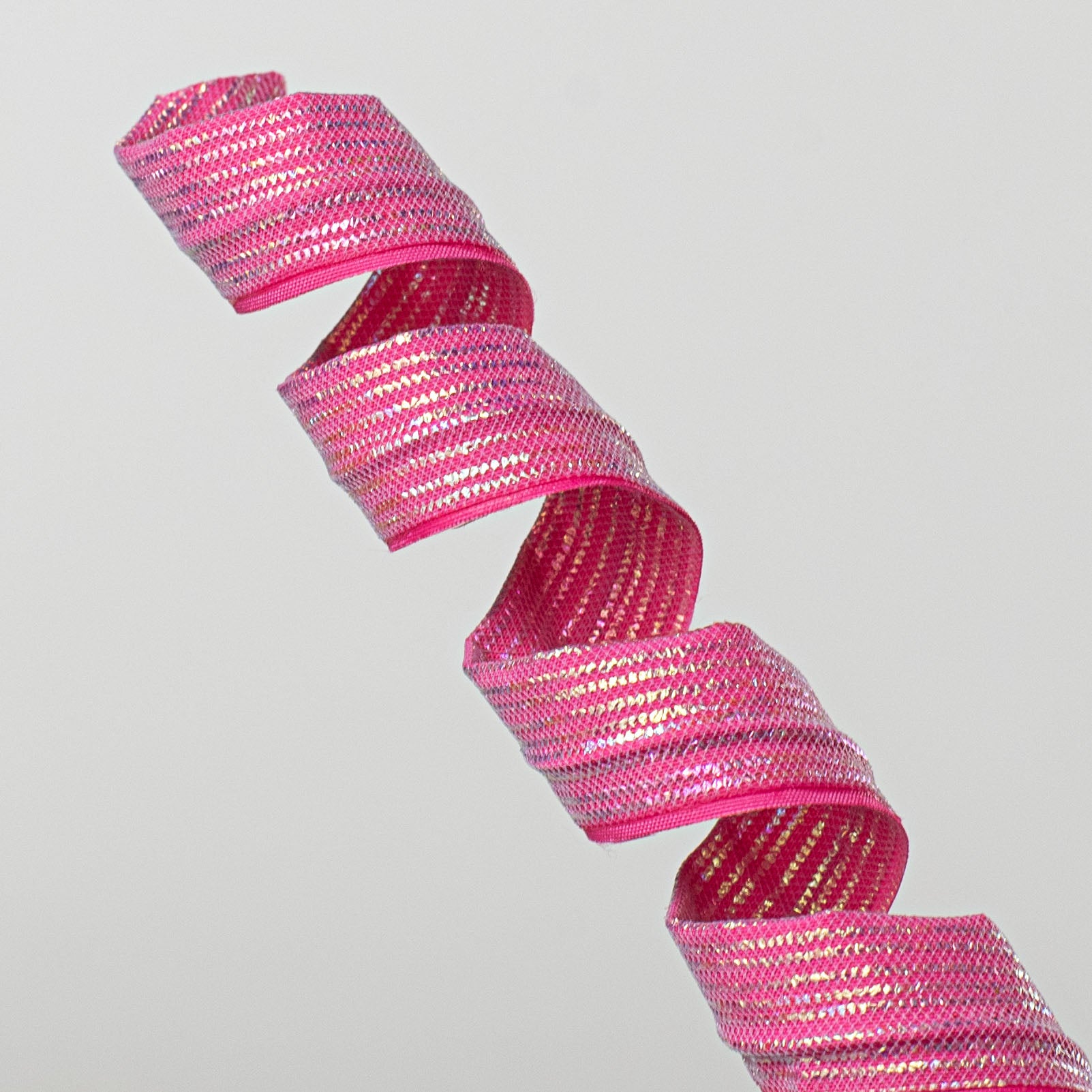 16" Pearlescent Pastel Curly Pick: Iridescent Fuchsia Pink Lifestyle Photo