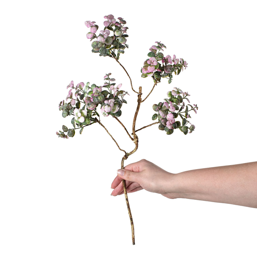 19" Pebble Eucalyptus Spray: Frosted Green & Pink detail photo 3