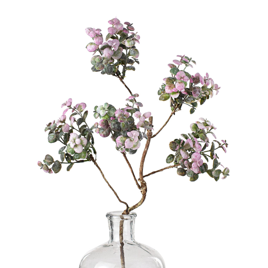 19" Pebble Eucalyptus Spray: Frosted Green & Pink Item Number: 2310326GP