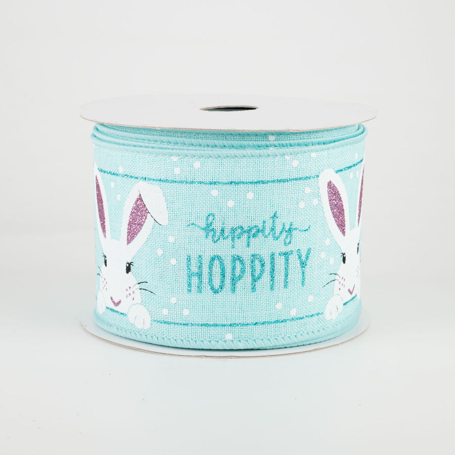 2.5" Peeking Bunny Ribbon: Ice Blue, Robbin's Egg Blue, Pink (10 Yards)