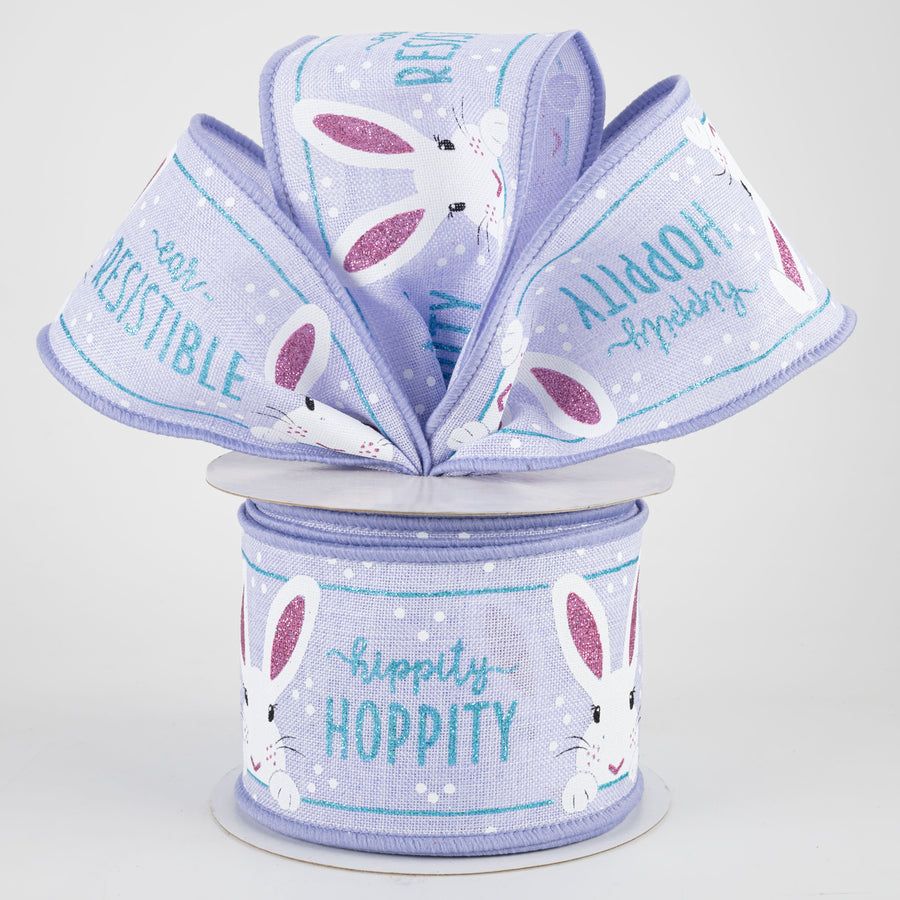 2.5" Peeking Bunny Ribbon: Light Lavender, Robbin's Egg Blue, Pink (10 Yards) Lifestyle Photo