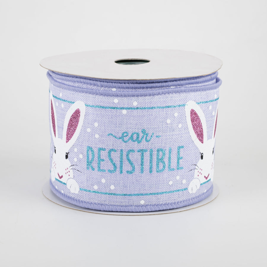 2.5" Peeking Bunny Ribbon: Light Lavender, Robbin's Egg Blue, Pink (10 Yards)