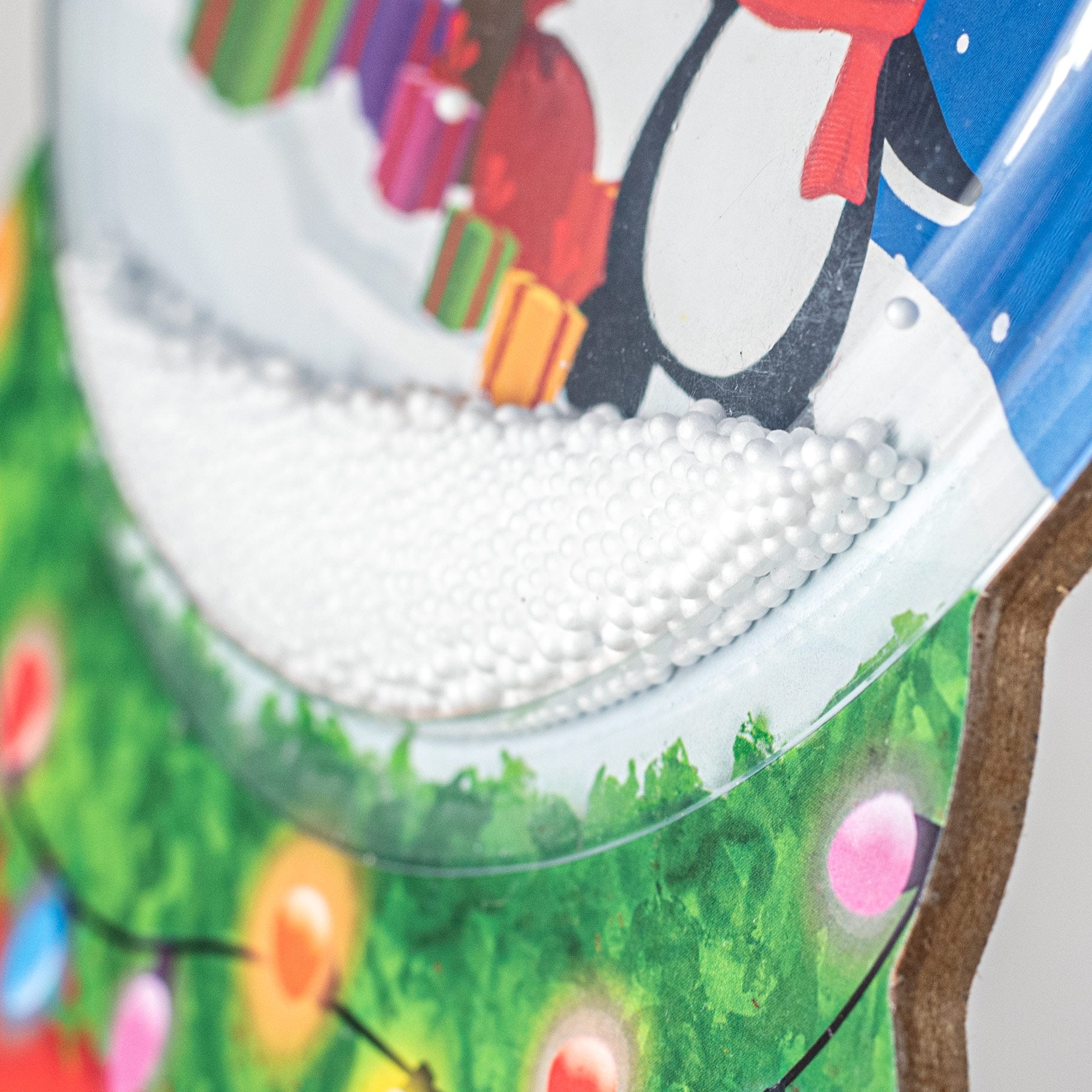 12" Penguins & Christmas Tree Snow Globe Sign detail photo 3