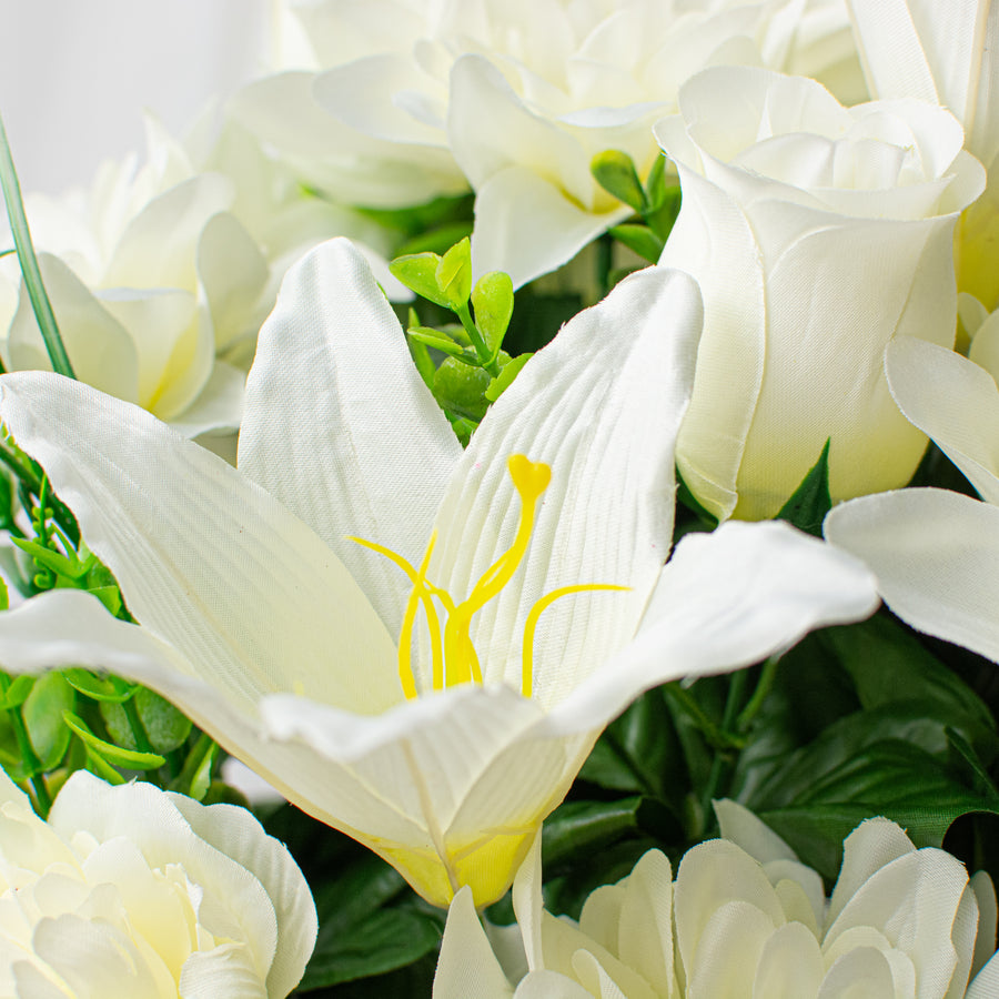 24" Peony, Dahlia, Lily, Rose Bush: Cream Lifestyle Photo