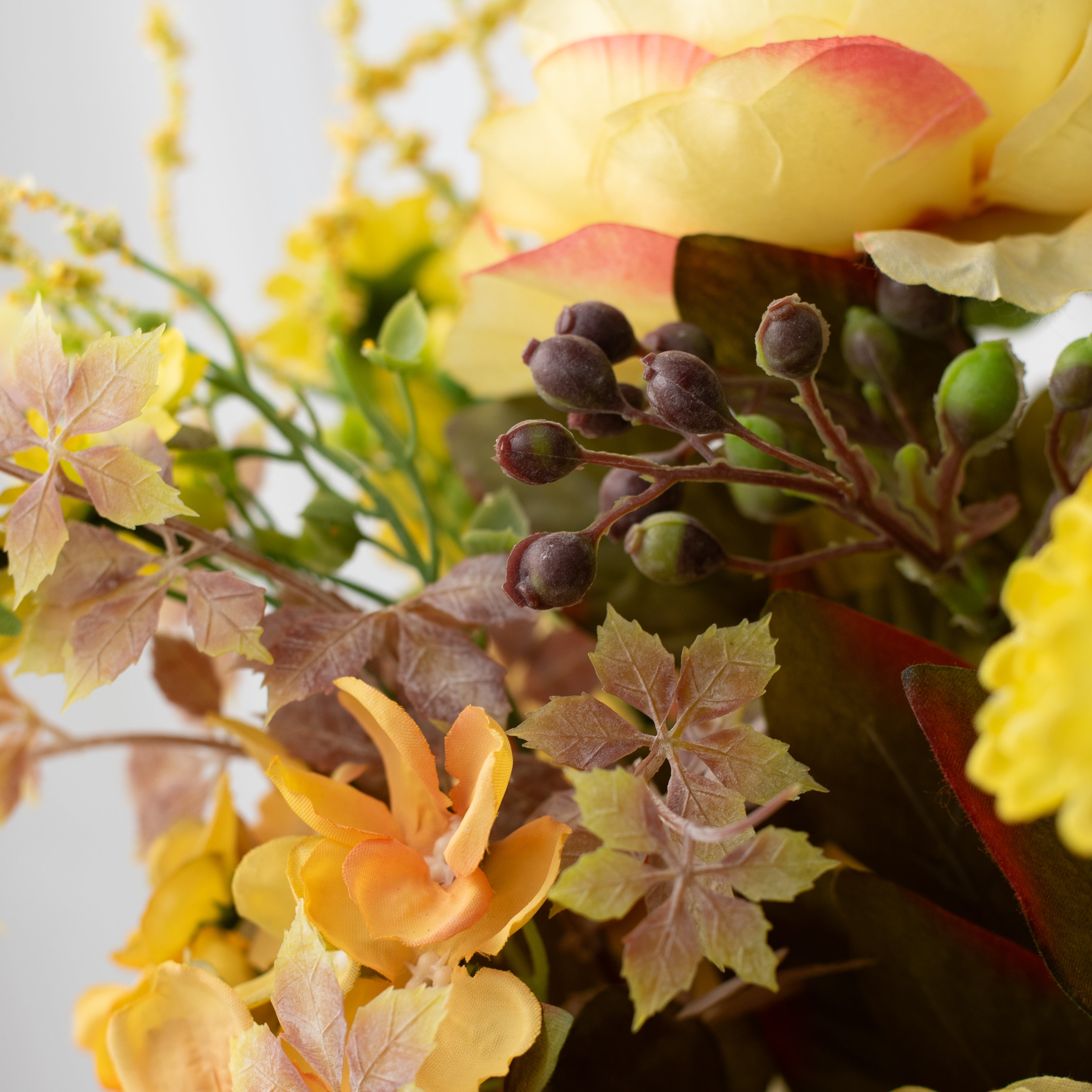 21" Peony, Daisy, Hydrangea Bush: Yellow detail photo 5
