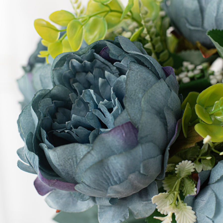 19" Peony & Eucalyptus Bush: Smoke Blue Lifestyle Photo