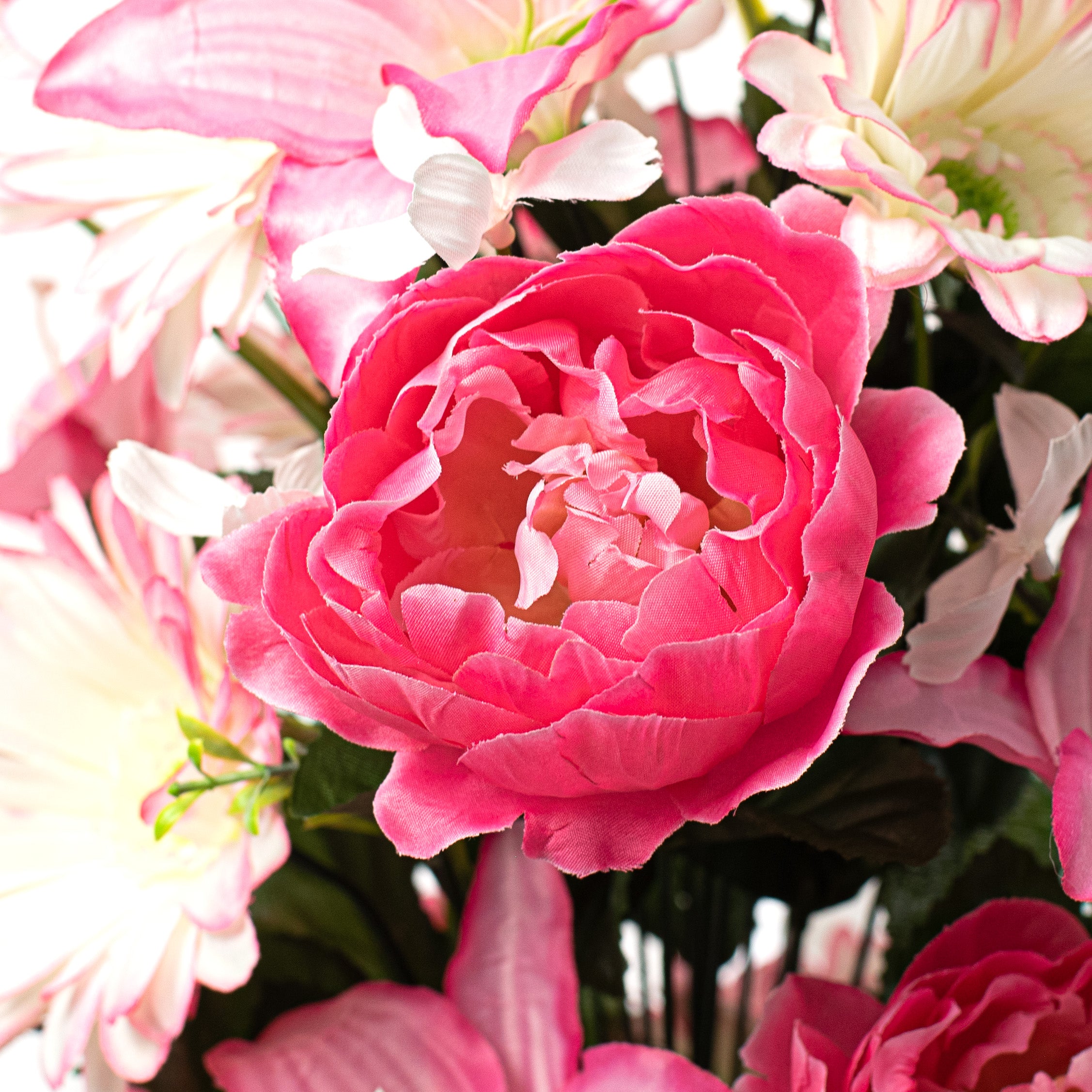 31" Peony, Gerbera Daisy, Tiger Lily Bush: Fuchsia & Pink Lifestyle Photo