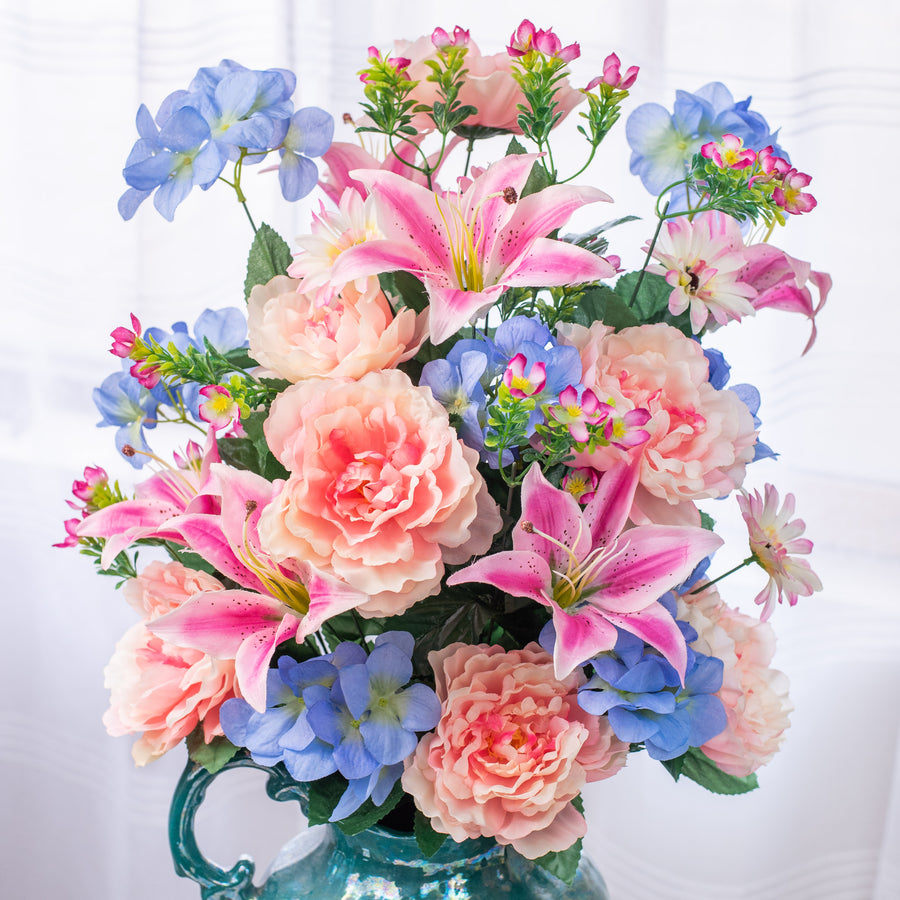 31" Peony Hydrangea Lily Bush Item Number: 30596PKBL