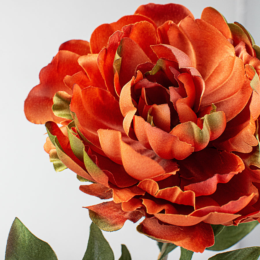 30" Peony Stem: Rust Orange Lifestyle Photo