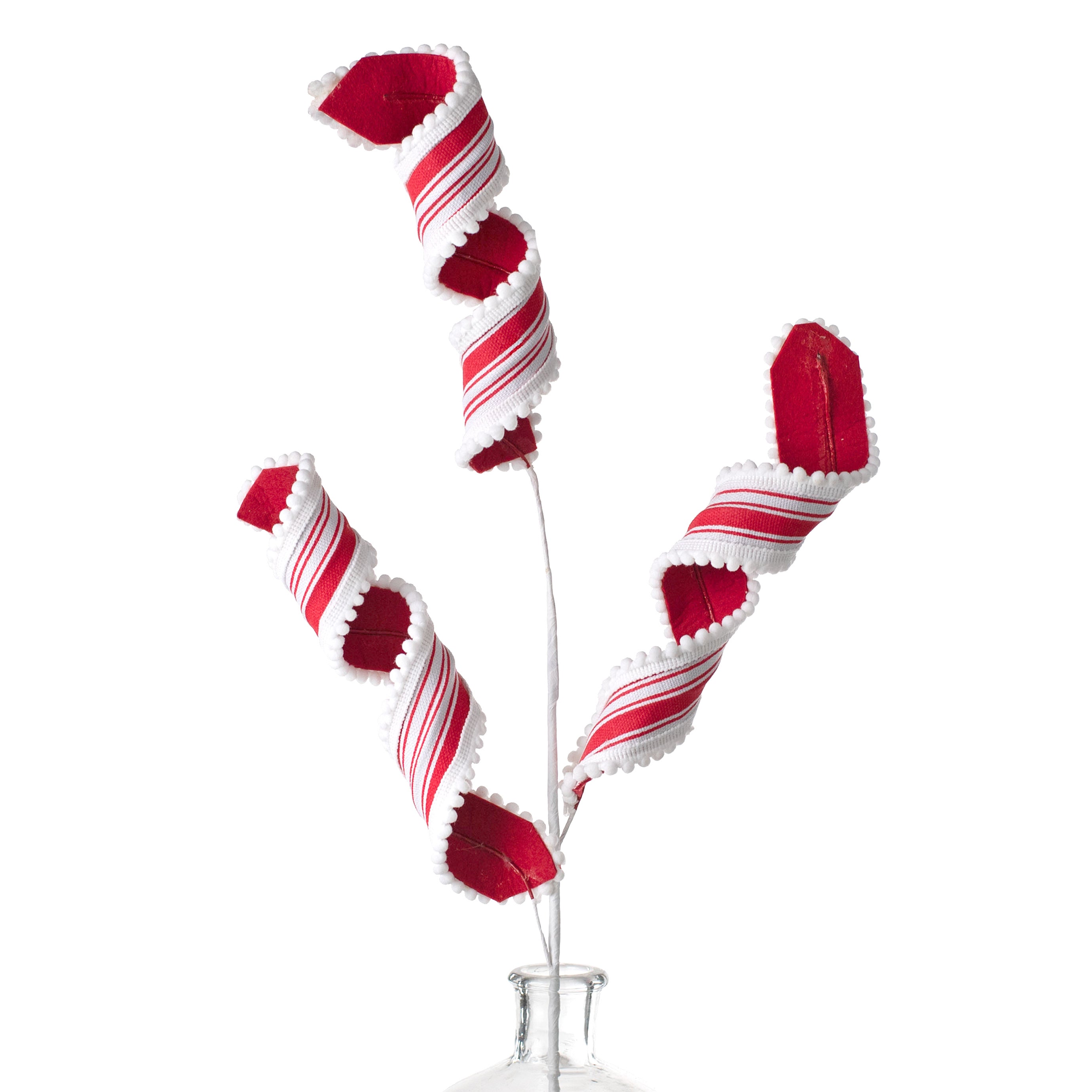 30" Peppermint Ball Fringe Curly Spray Item Number: 85284RDWT