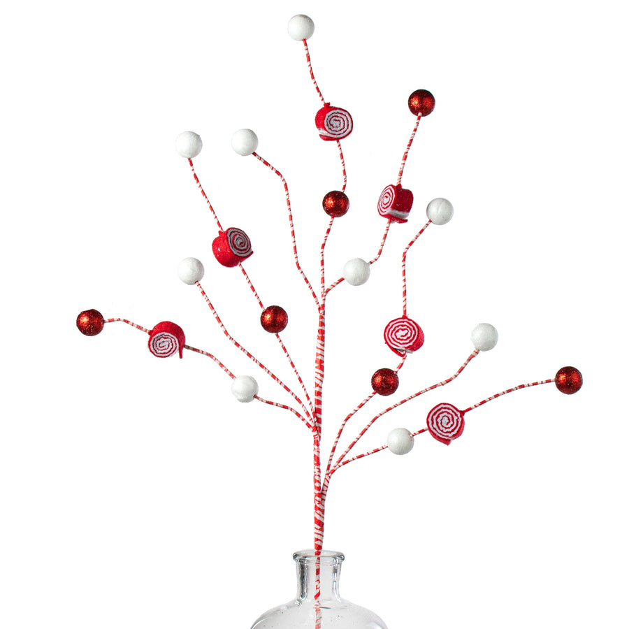 32" Peppermint Ball Spray: Red & White Item Number: 174307