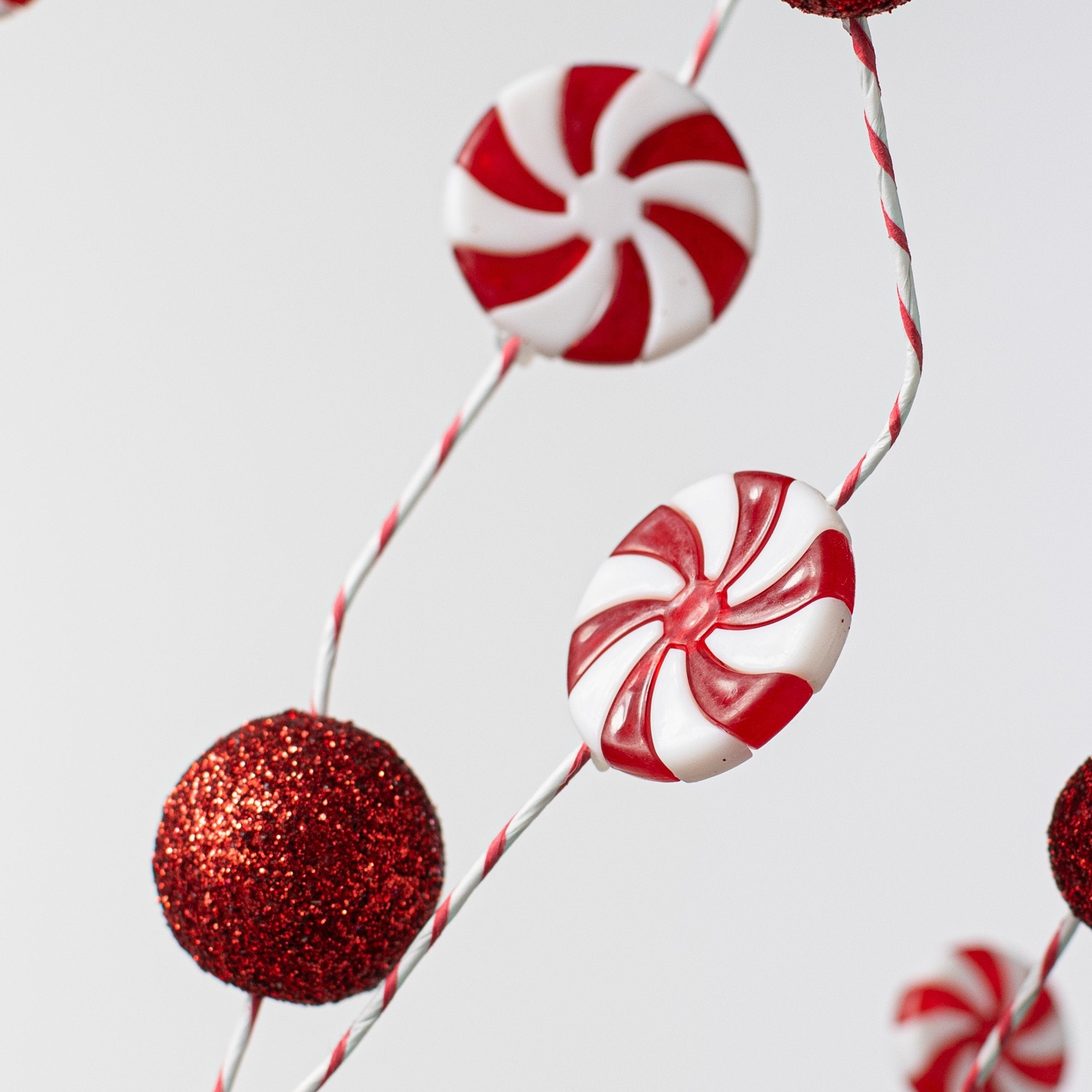 28" Peppermint Candy & Ball Spray Lifestyle Photo